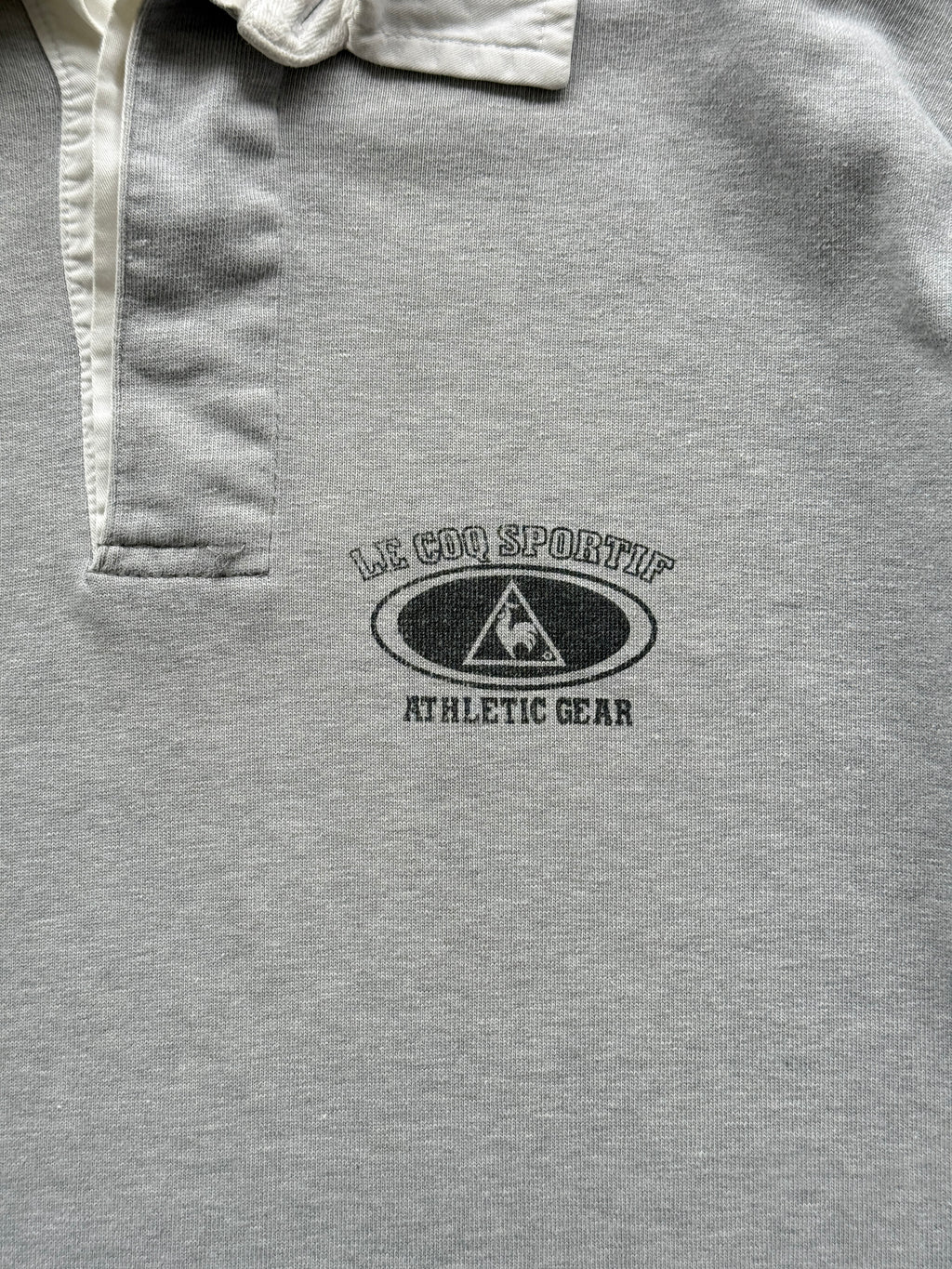 Grey Le Coq Sportif 00's Vintage Y2K Long Sleeve Rugby Jersey Polo - Medium