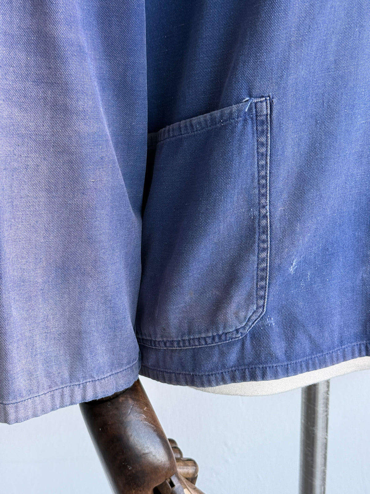 Faded Blue 1950/60's French Vintage Workwear Chore Jacket CH481 - Small
