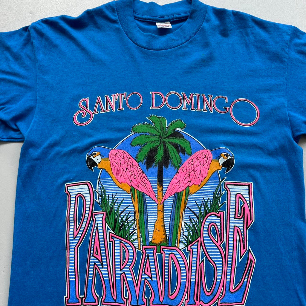 Blue Santa Domingo Paradise 90s Vintage T-shirt - Medium