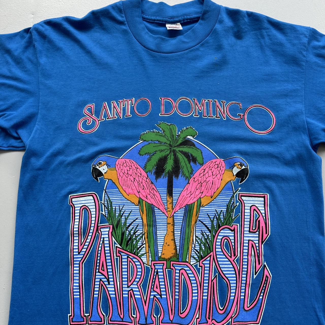 Blue Santa Domingo Paradise 90s Vintage T-shirt - Medium