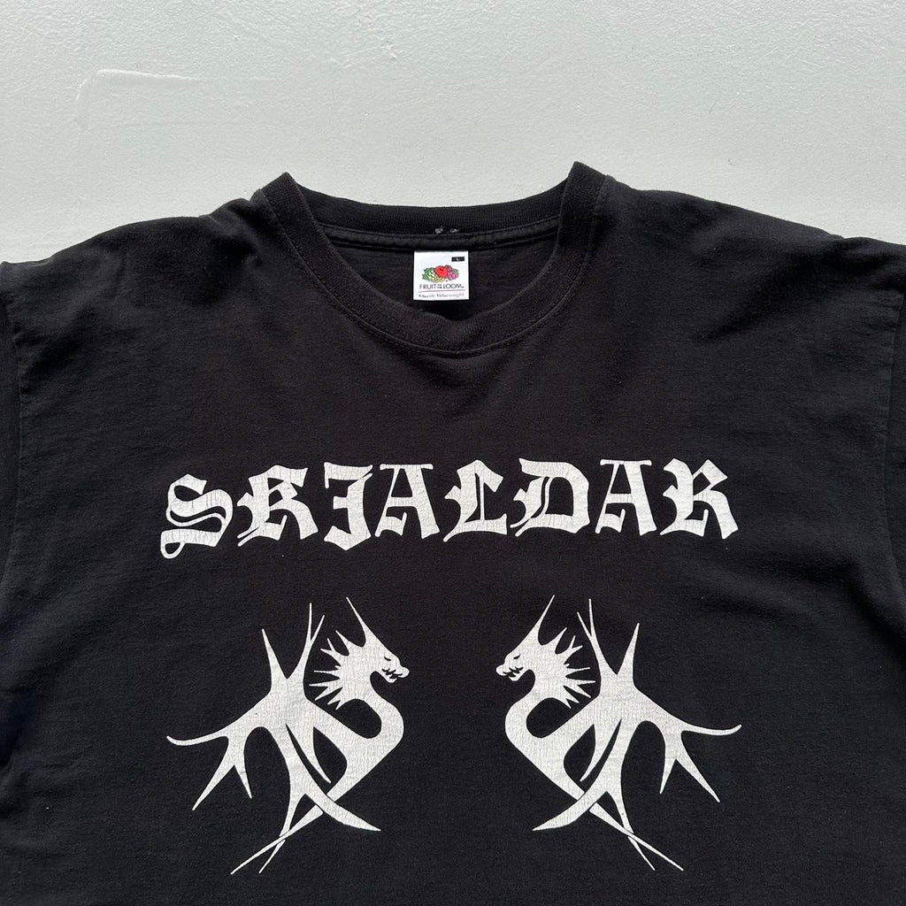 Black Gothic Black Metal SKJALDAK 00s Vintage Graphic T-Shirt - Large