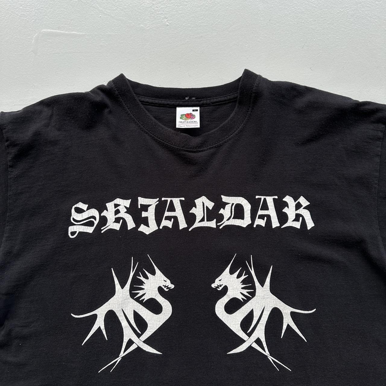 Black Gothic Black Metal SKJALDAK 00s Vintage Graphic T-Shirt - Large