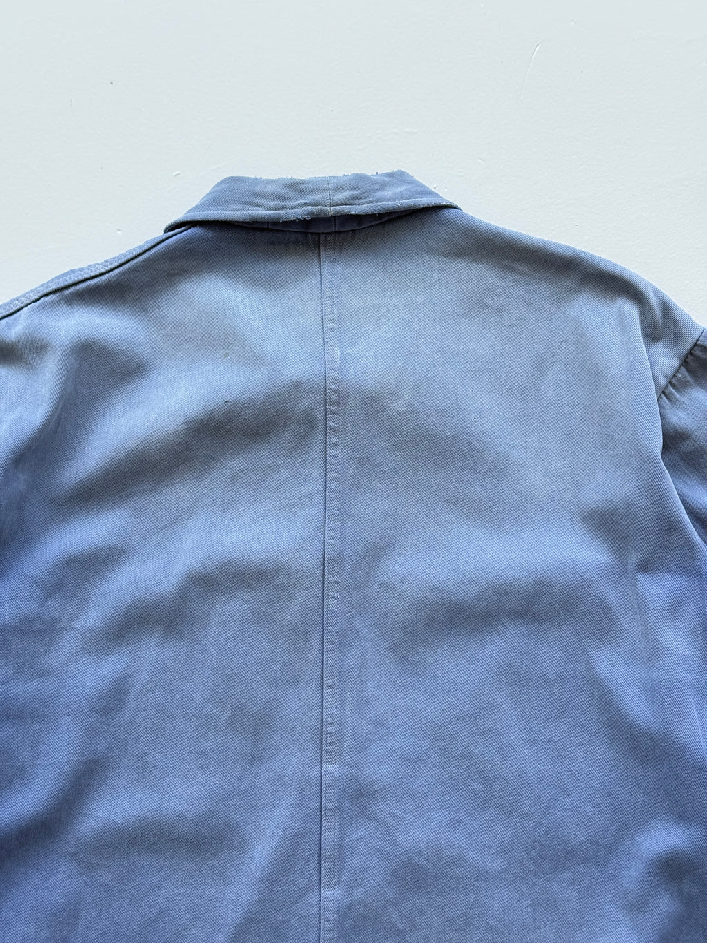 Thrashed Blue French Chore Jacket 80's Vintage Workwear CH323 - Large