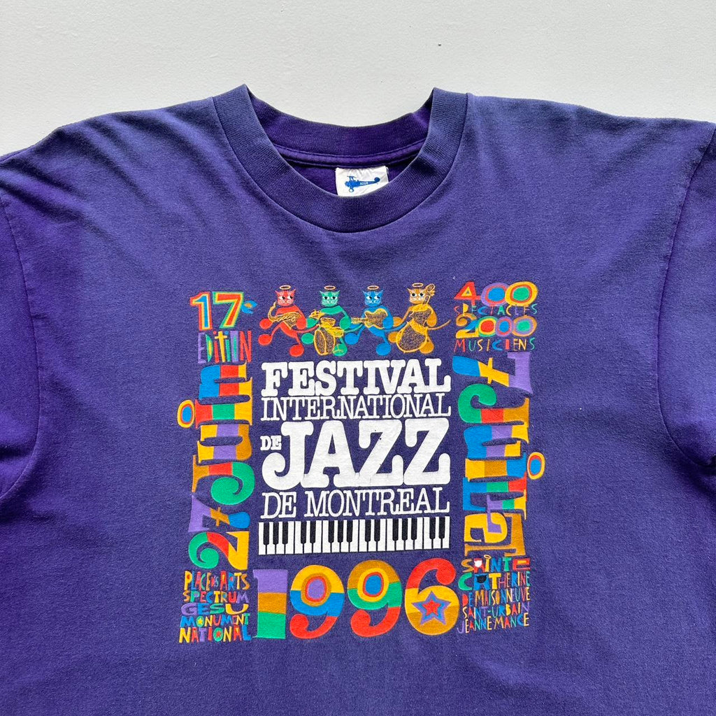 Purple Faded Montreal Jazz Festival Vintage 90's Graphic T-shirt - XL