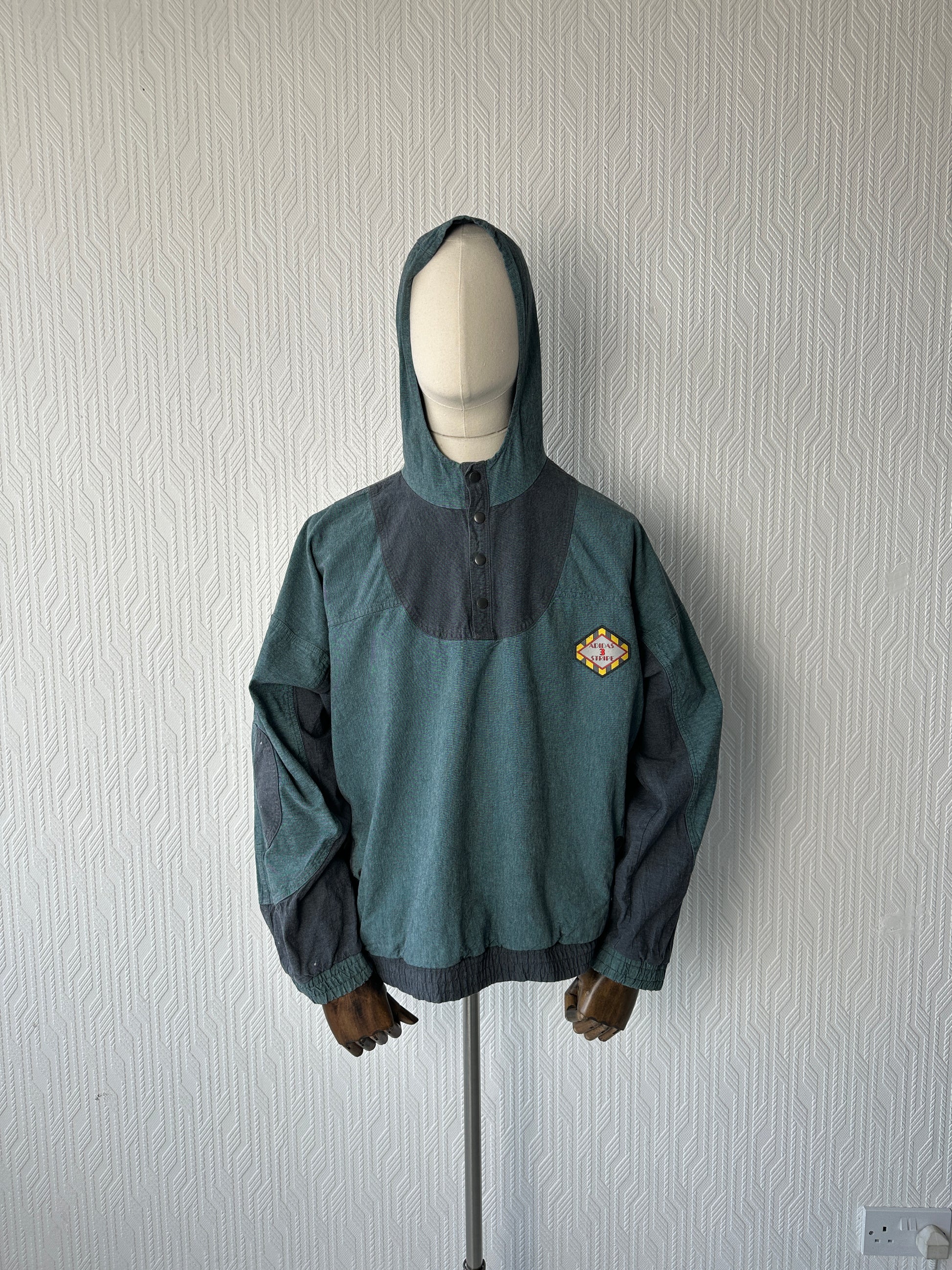 Blue Adidas 90's Vintage 1/4 Zip Pullover Jacket - XL