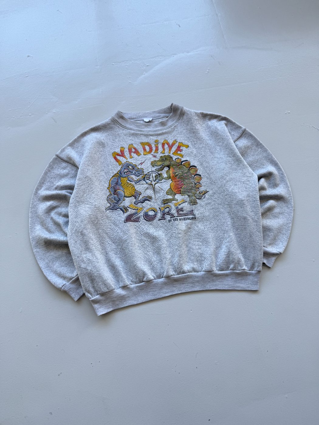 Nadine Zore French Cartoon Vintage Dinosaur 90's Sweatshirt - Small