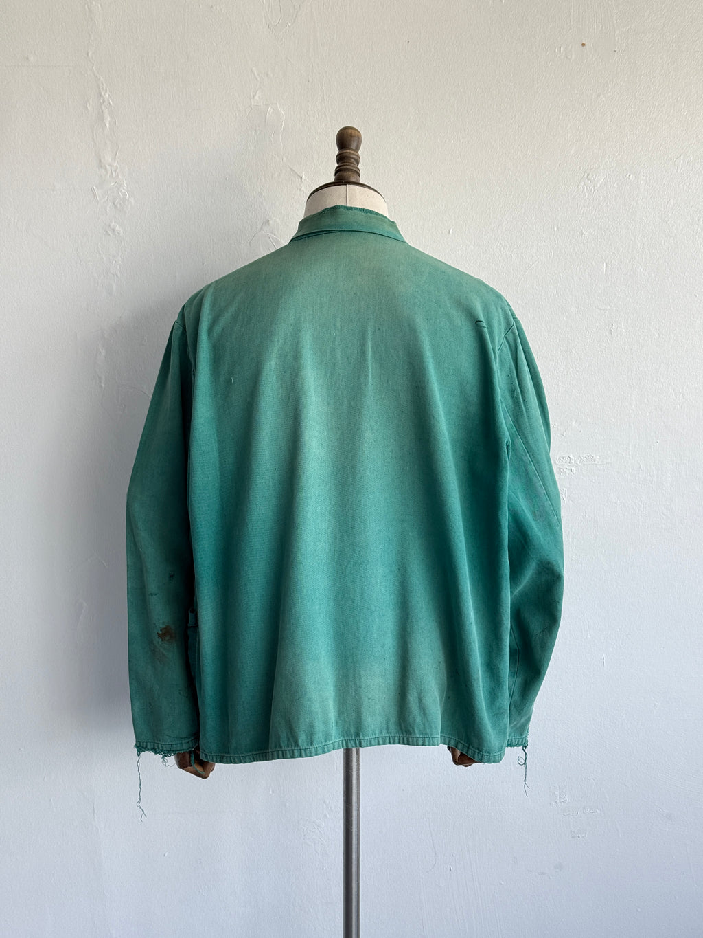 Thrashed Turquoise French 1960's Vintage Workwear Chore Jacket CH488 - XL