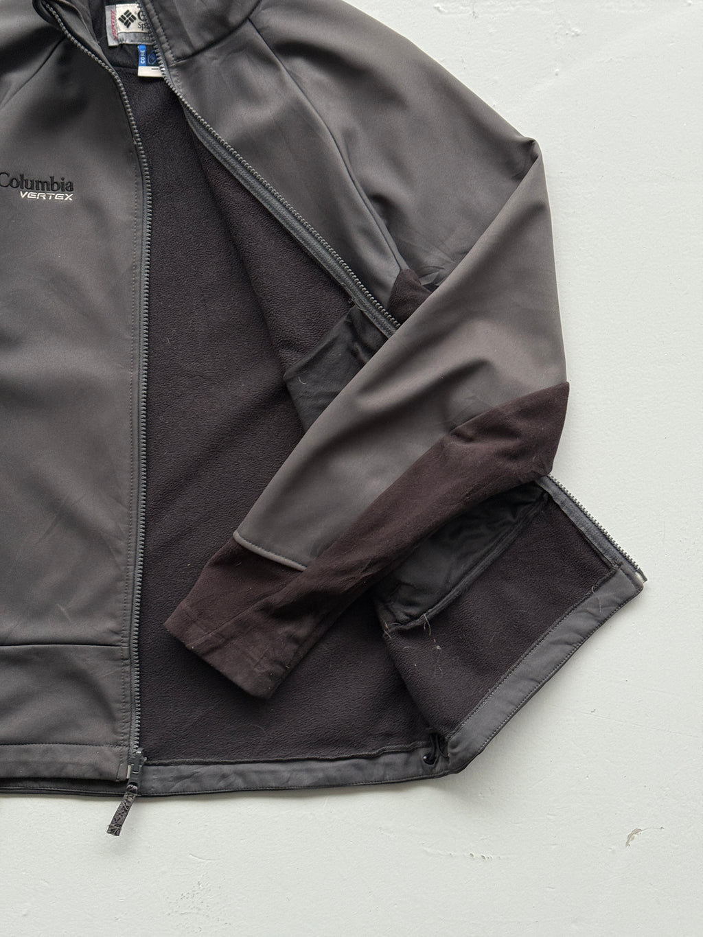 Grey Columbia 00's Vintage Fleece Lined Lightweight Jacket - Medium