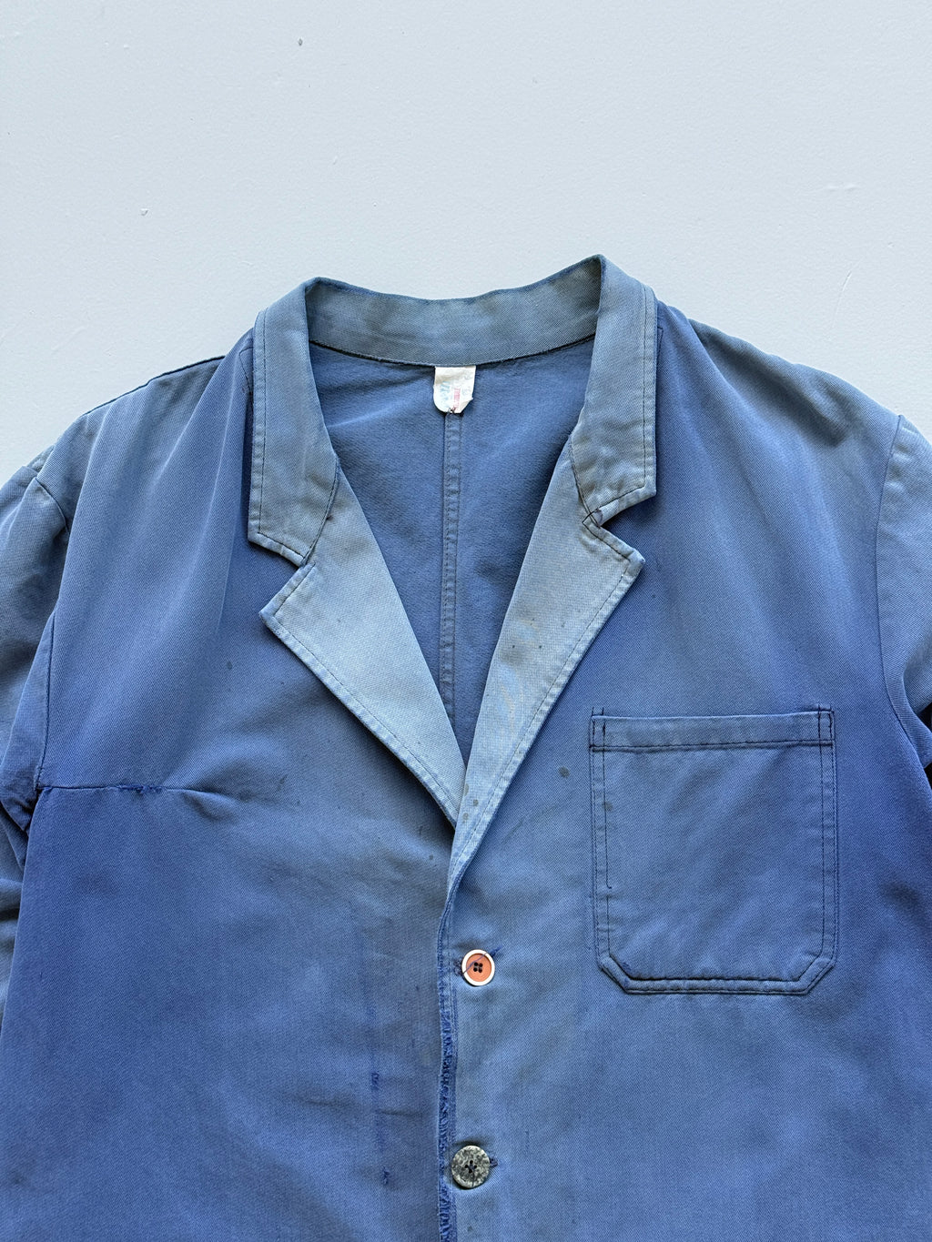 Faded Thrashed French Chore Jacket Blazer 80's Vintage Workwear CH176 - Large