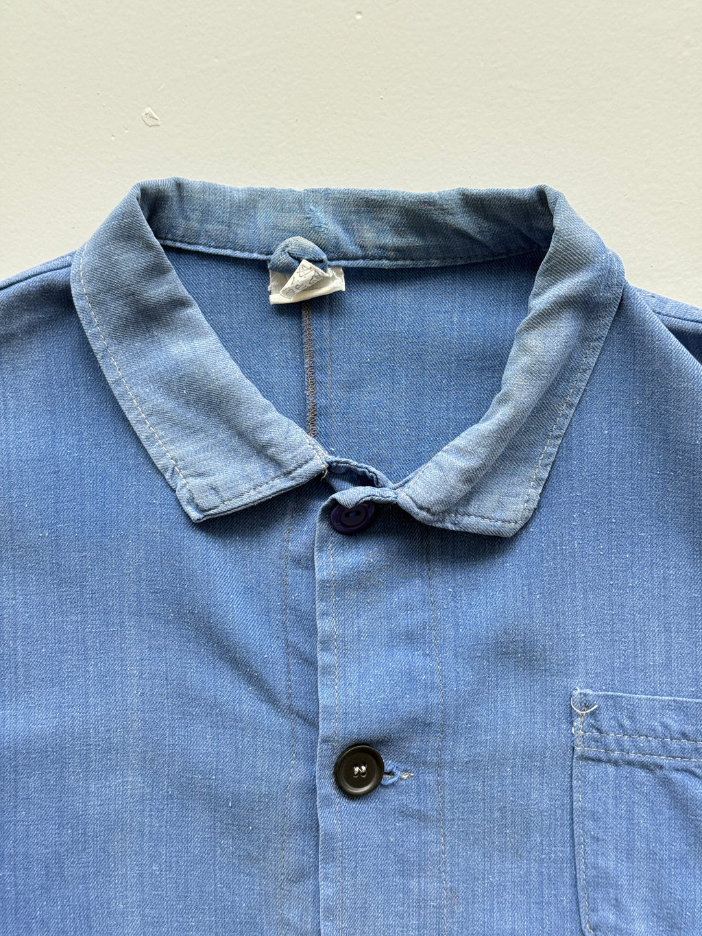 Faded Blue French Chore Jacket 80's Vintage Workwear CH221 - Small Womens