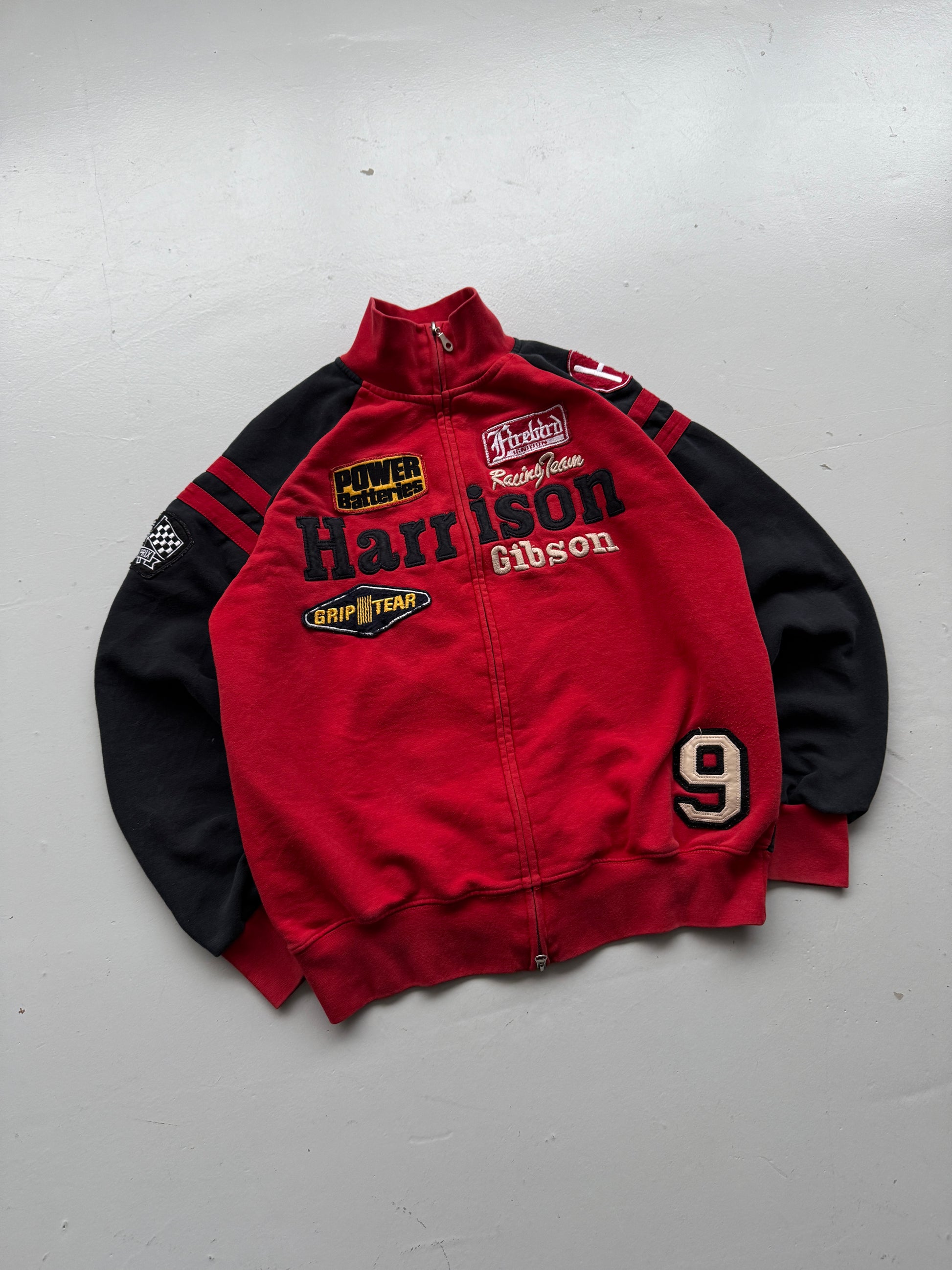 Red Harrison Dare Devil Vintage 90's Zip Up Sweatshirt - Medium