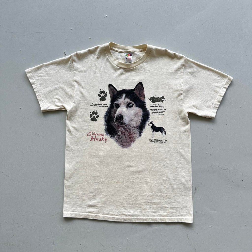 Pale Yellow / Cream Husky Vintage T-shirt - Medium