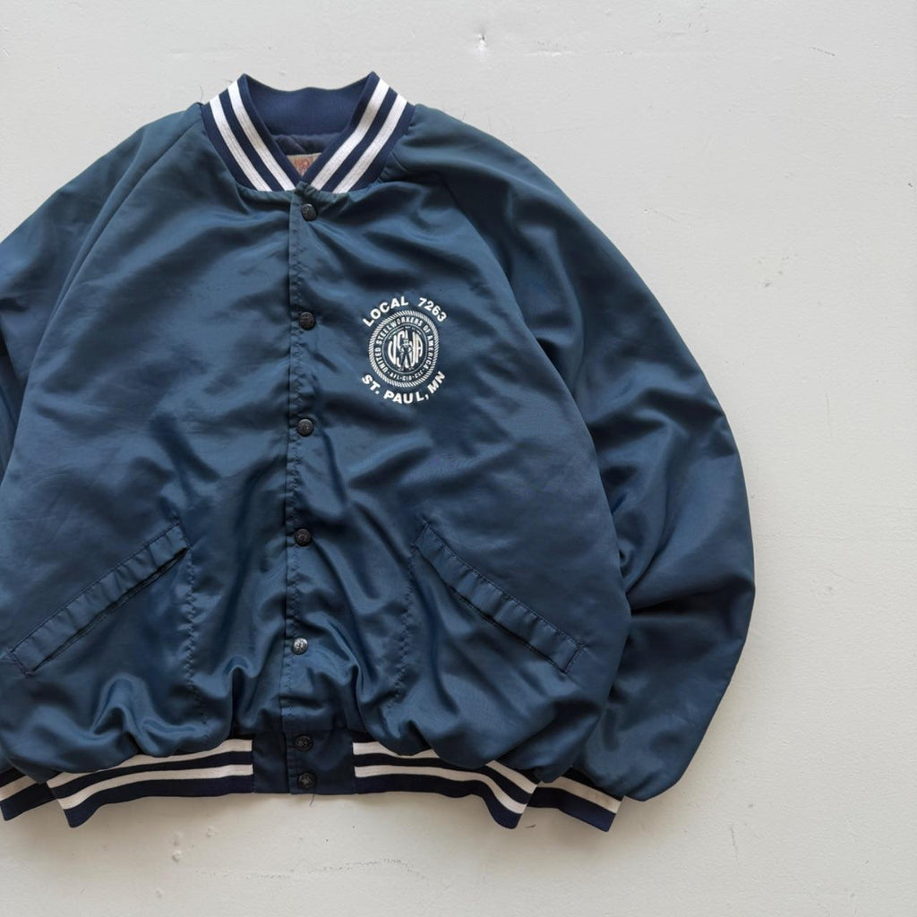 Navy Blue Local 7263 80s Varsity Windbreaker Coach Jacket - XL