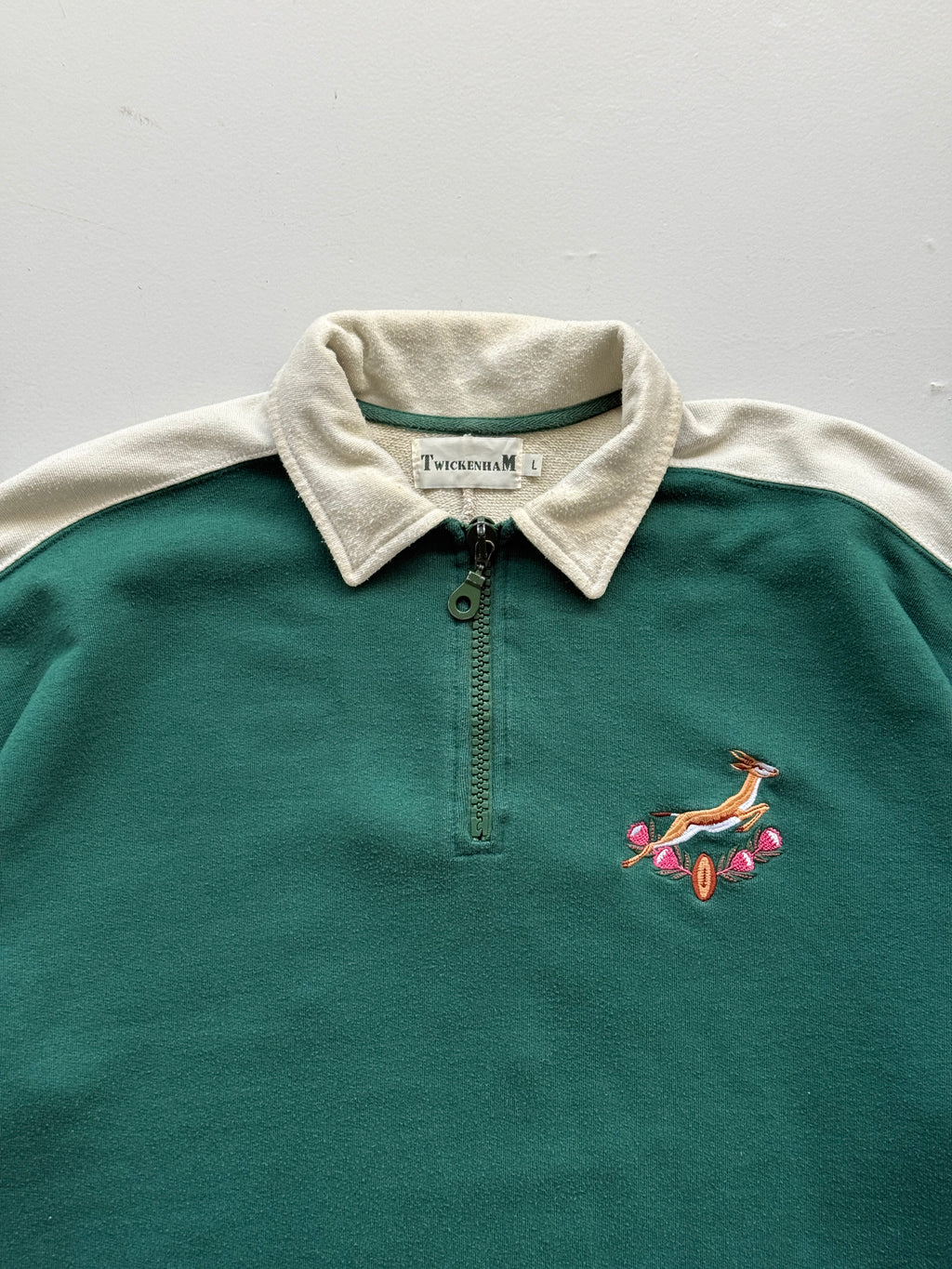 Twickenham Springboks XV World Rugby 90's Vintage Quarter Zip Sweatshirt - XL