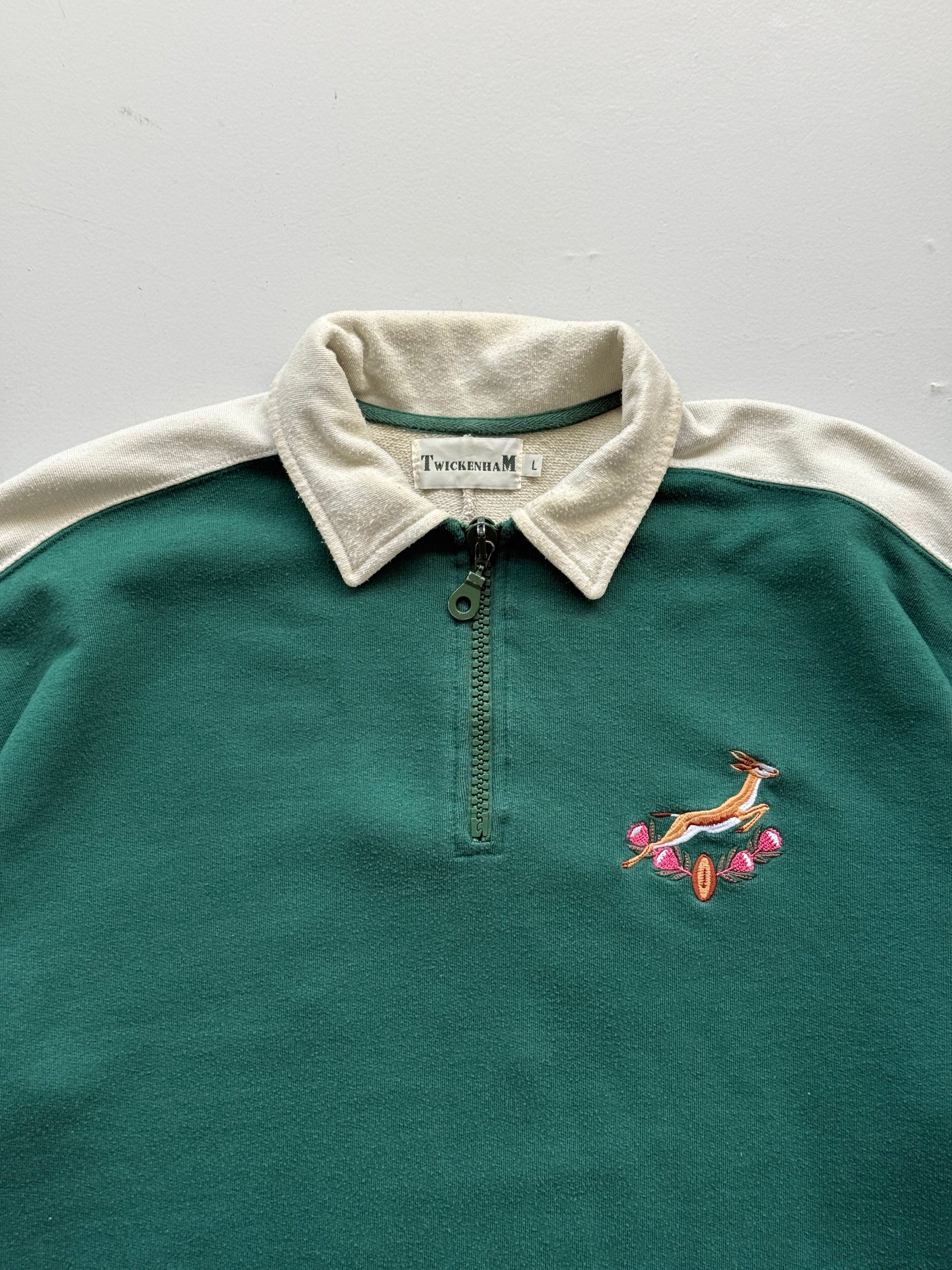 Twickenham Springboks XV World Rugby 90's Vintage Quarter Zip Sweatshirt - XL