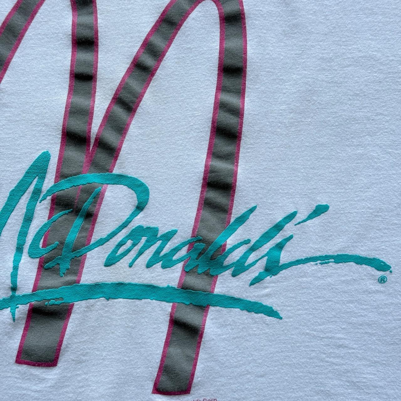 White McDonald's 80s Cropped Vintage T-shirt - Large