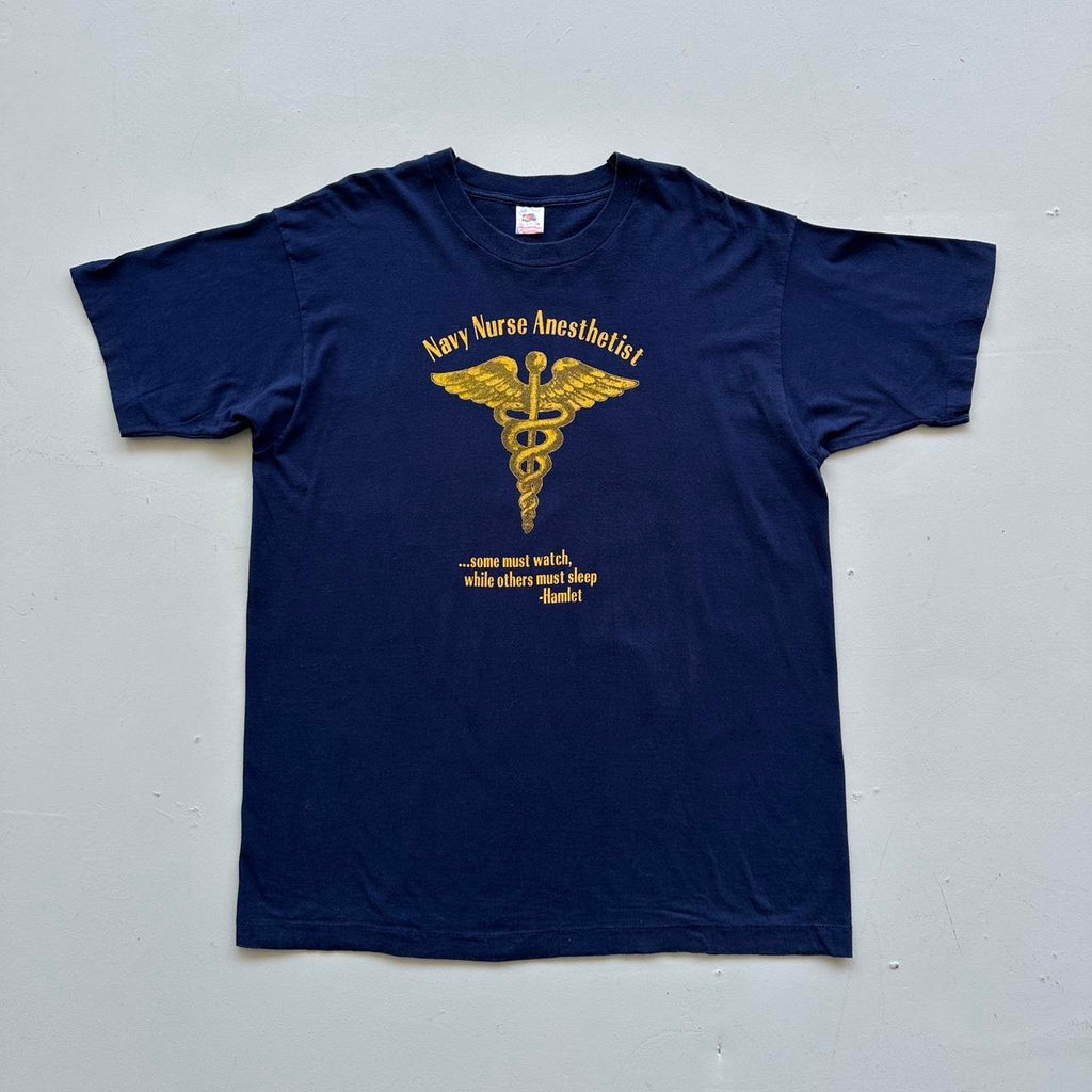Navy Anesthetist Vintage 90's T-shirt - XL