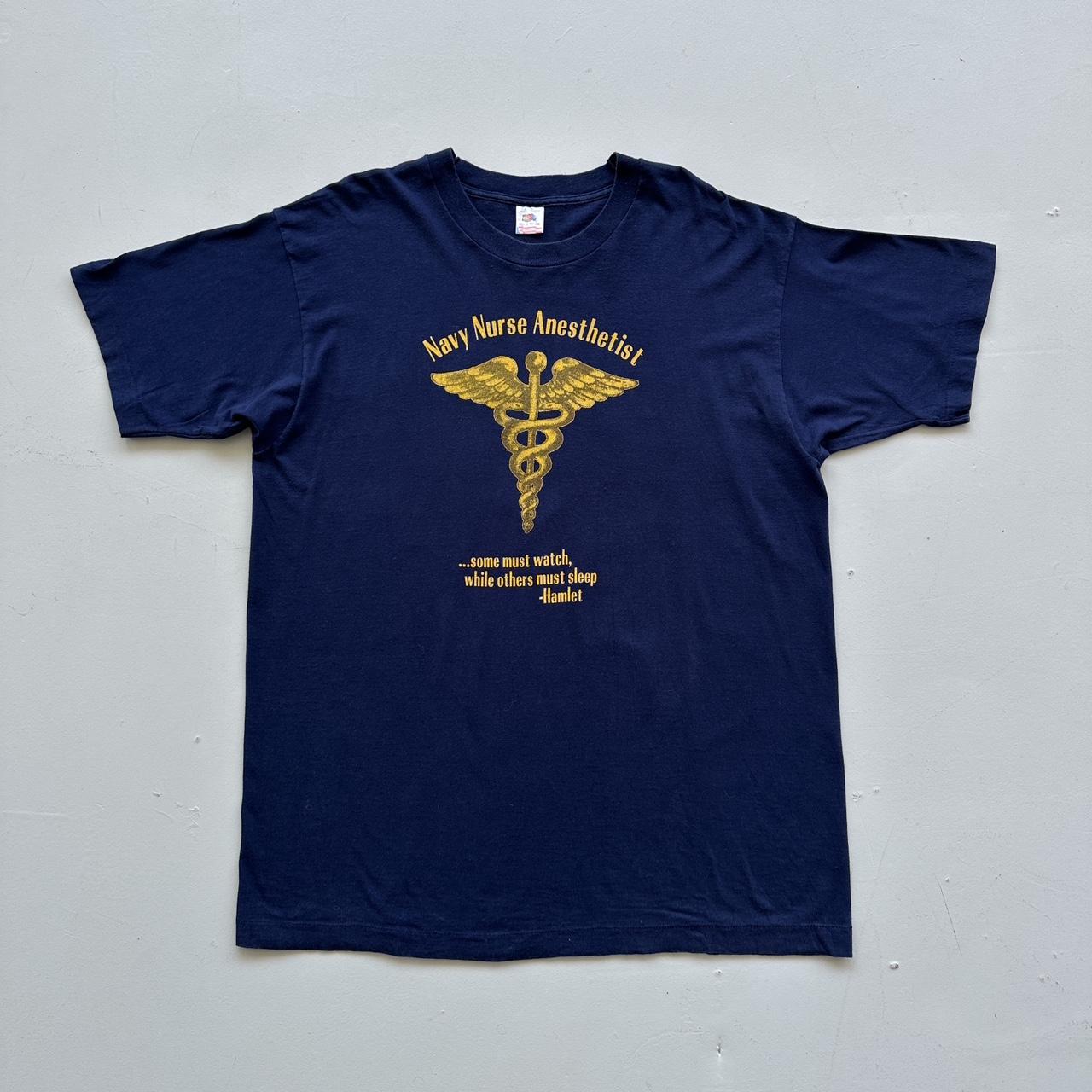 Navy Anesthetist Vintage 90's T-shirt - XL