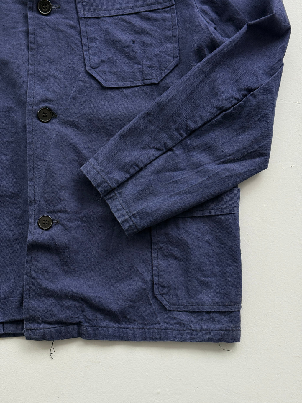 Navy Blue French Chore Jacket 80's Vintage Workwear CH158 - Small