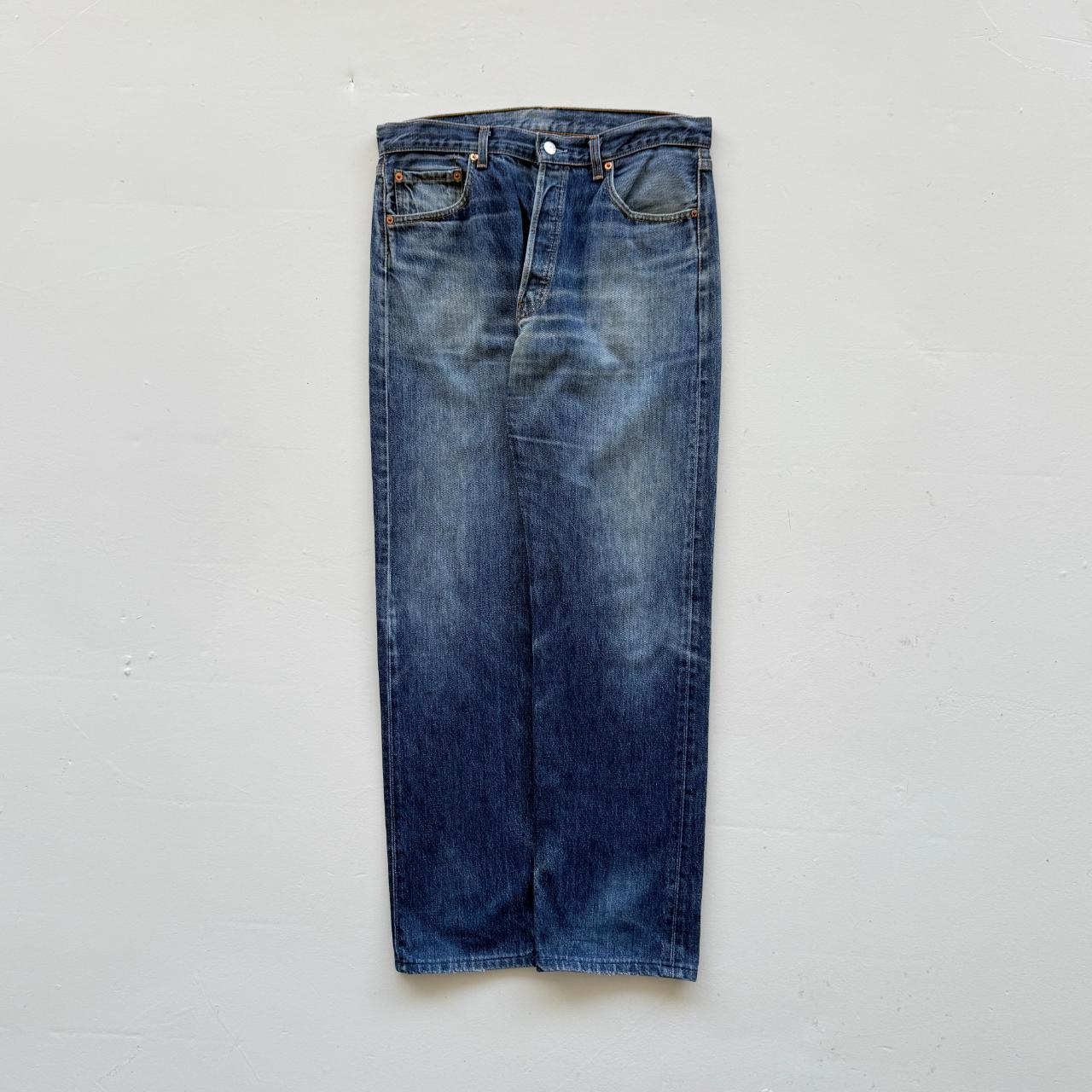 Blue Levi's Denim Straight Leg 90's Vintage Jeans - 32” x 31”