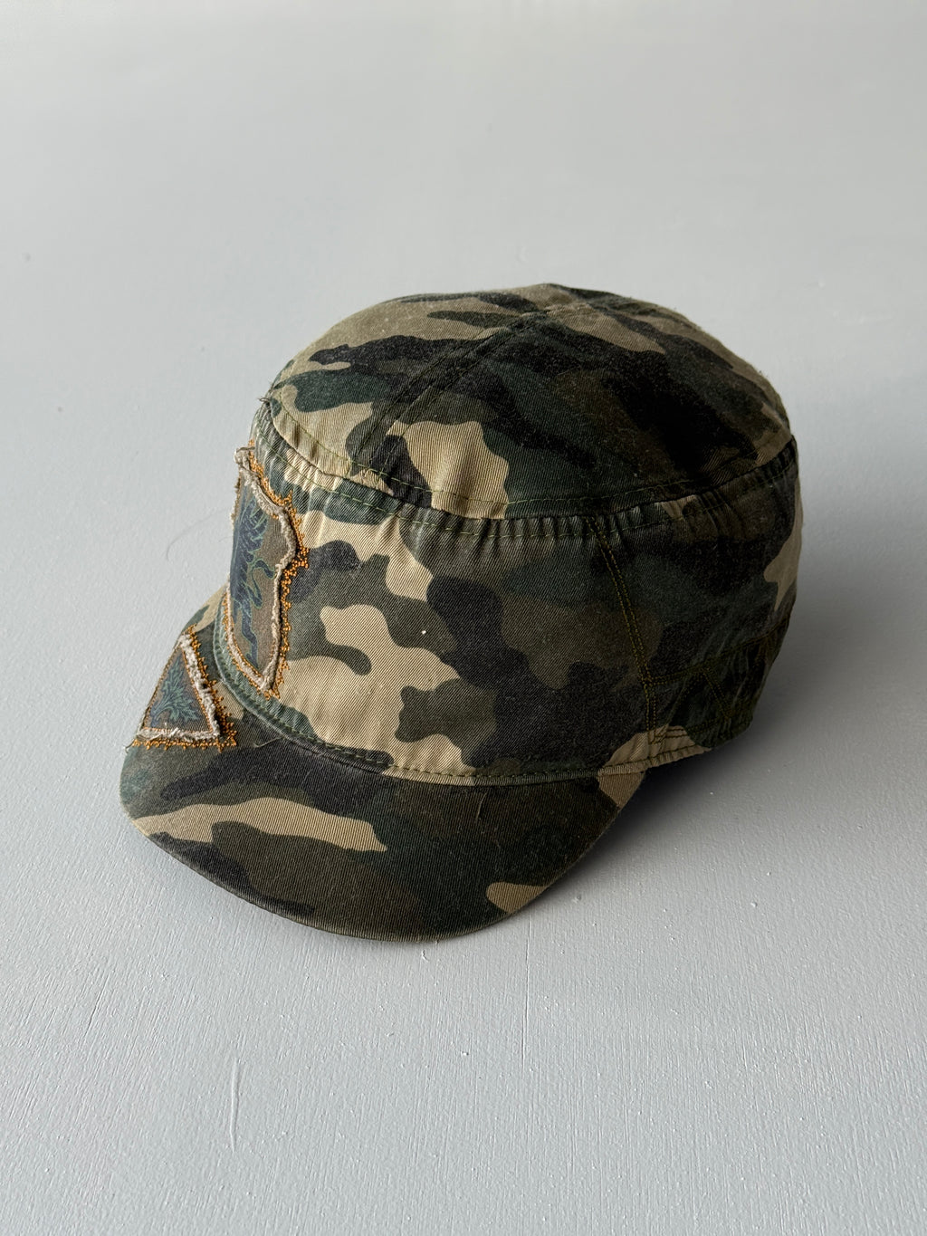 Camo Skate / Surf Y2K Cadet Cap Military Style 00's Grunge Aesthetic