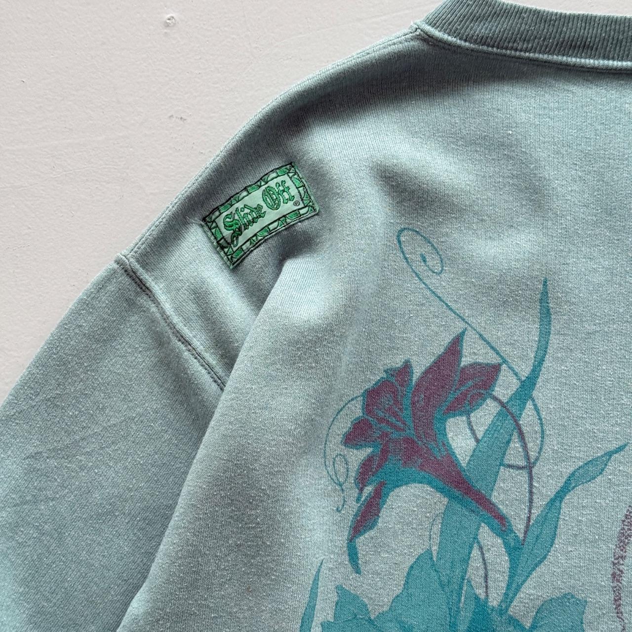 Light Blue Slide Off 90’s Vintage Graphic Surf Sweatshirt - Large