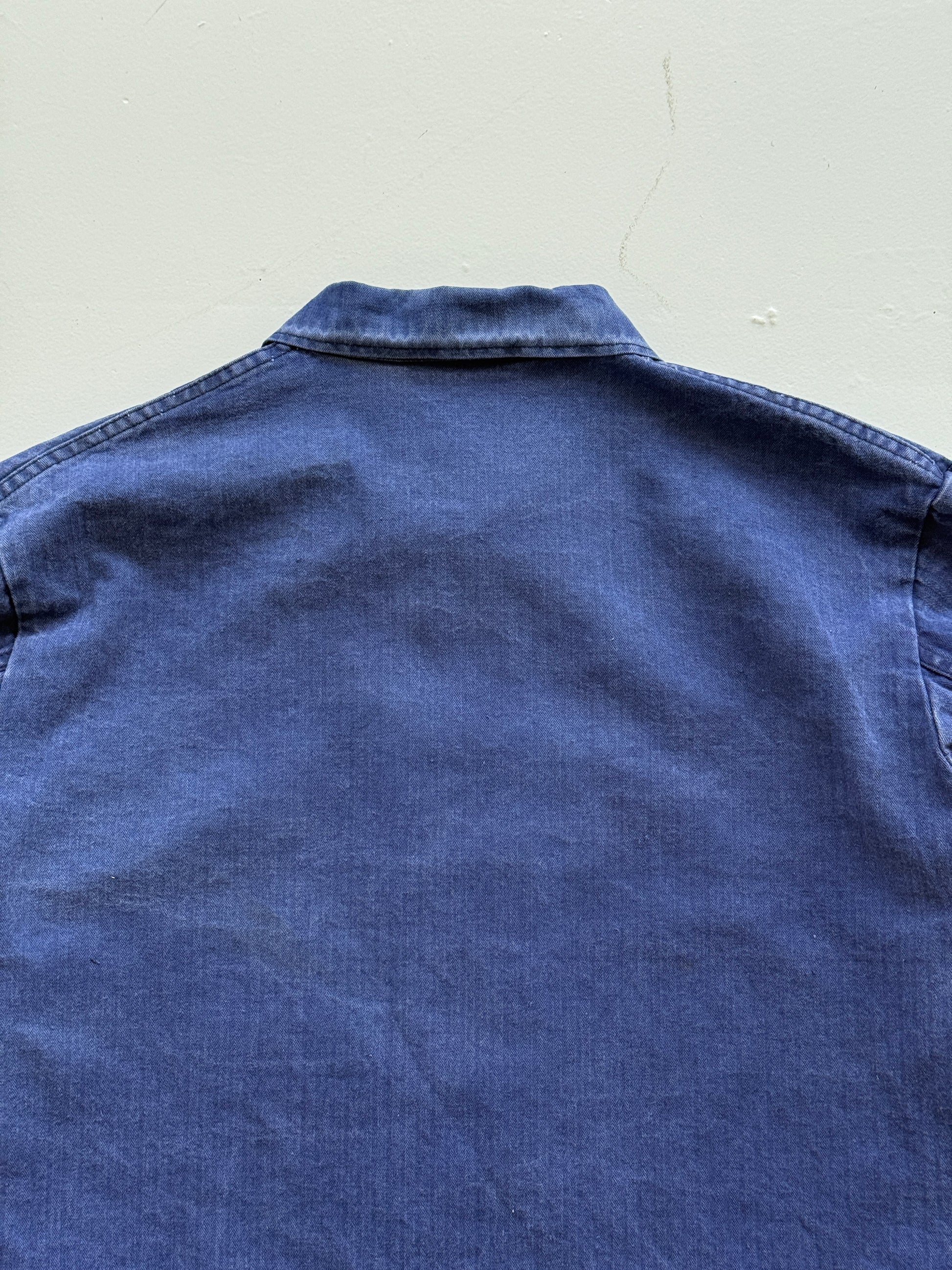 Blue Herringbone Vintage Workwear Chore Jacket CH365 - Medium