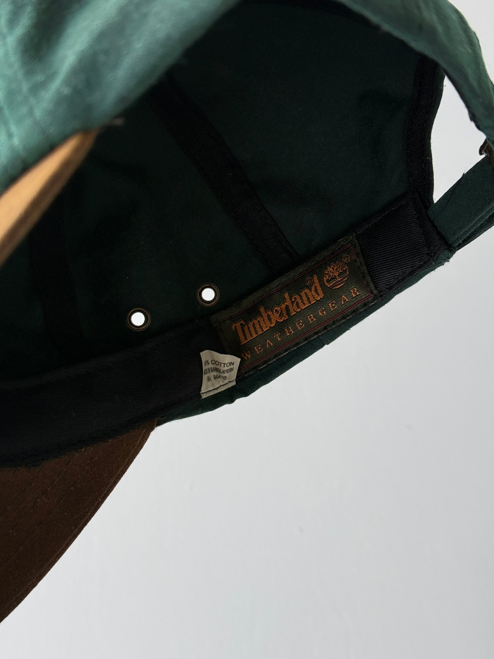 Green / Tan Timberland Weathergear 90's Waxed Vintage Strapback Cap