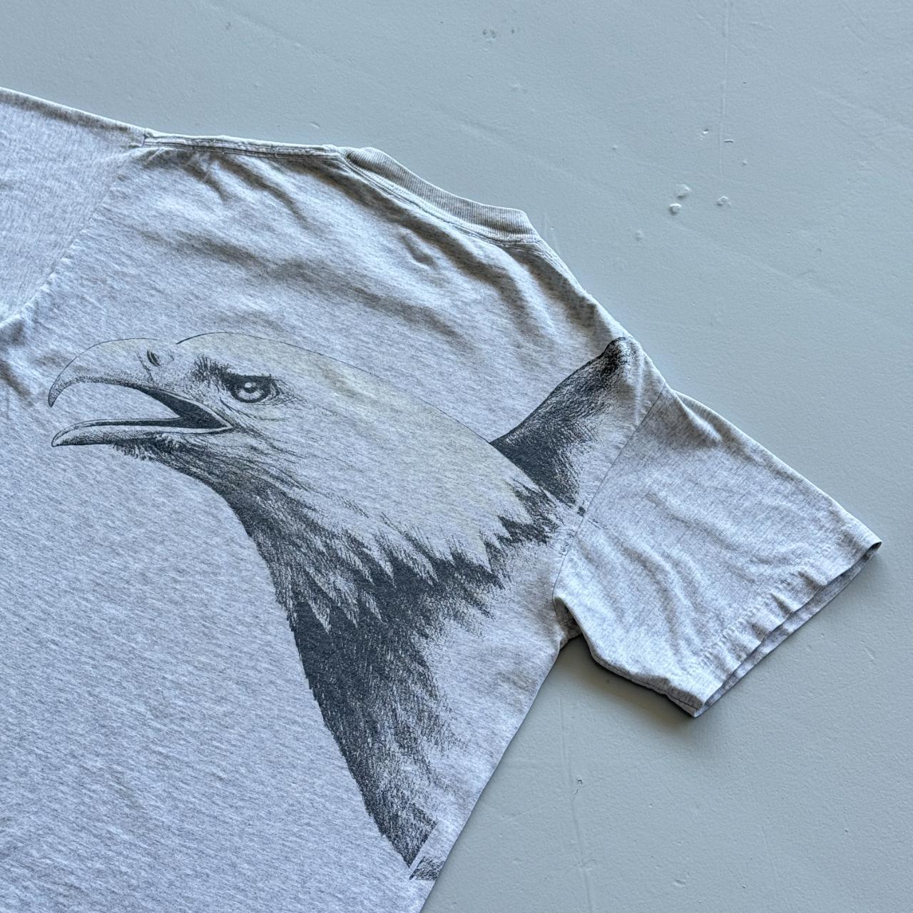 Grey Alaska Eagle AOP Vintage 90s T-shirt - Medium