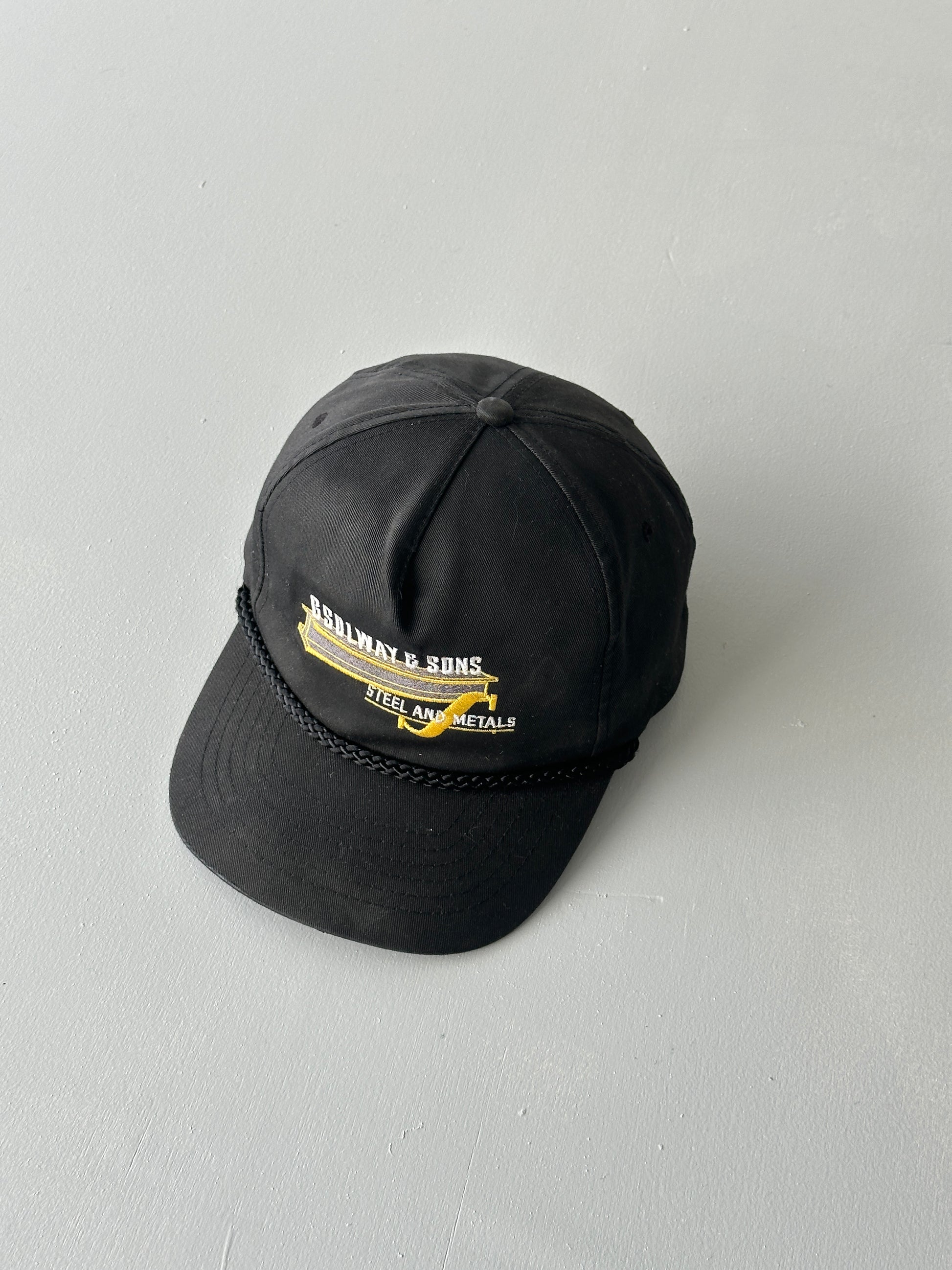 Black Steel and Metal 90's Vintage SnapBack Trucker Cap