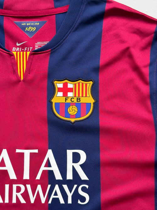 Nike FC Barcelona Qatar Airways 2014 Home Football Shirt - 2XL