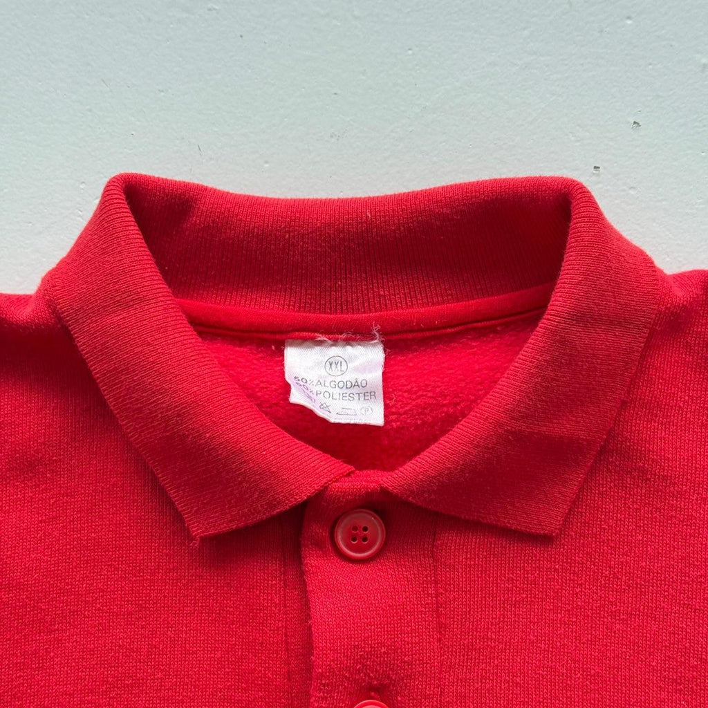 Red Ferrari 90s Vintage Logo Polo Sweatshirt - XL