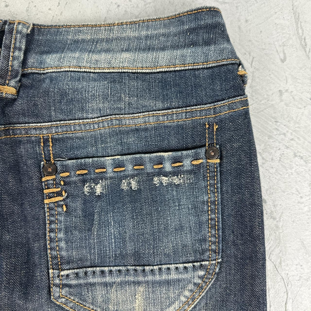 Womens Navy Y2K Denim Mini Skirt - 28” x 16” Small Size 8