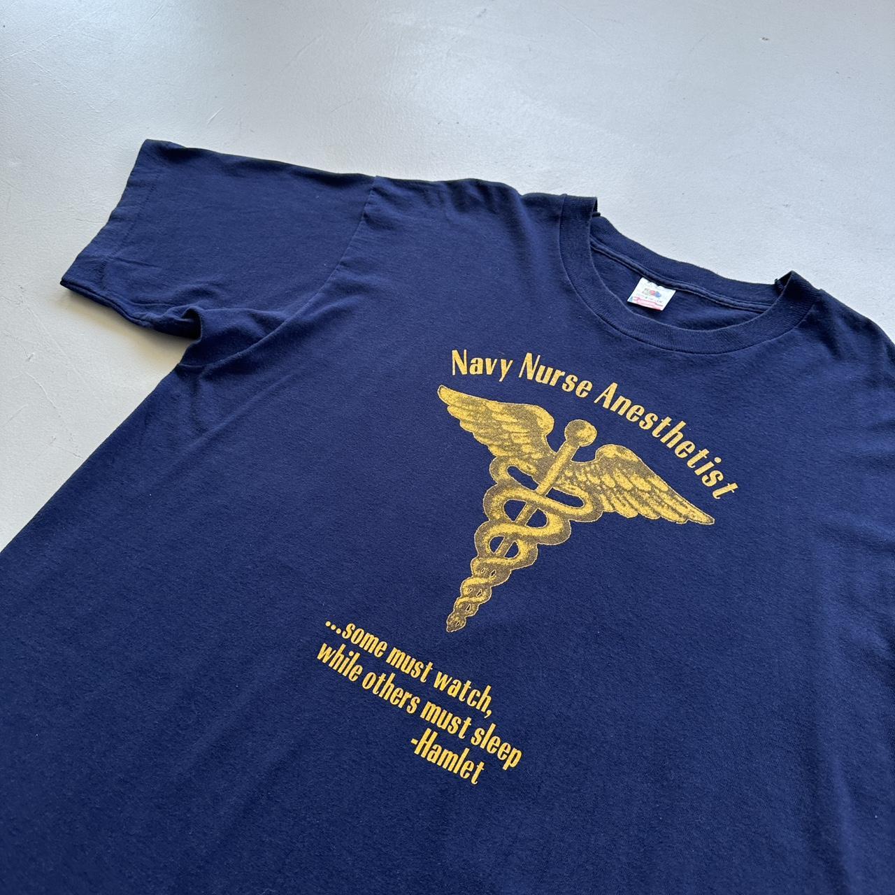 Navy Anesthetist Vintage 90's T-shirt - XL