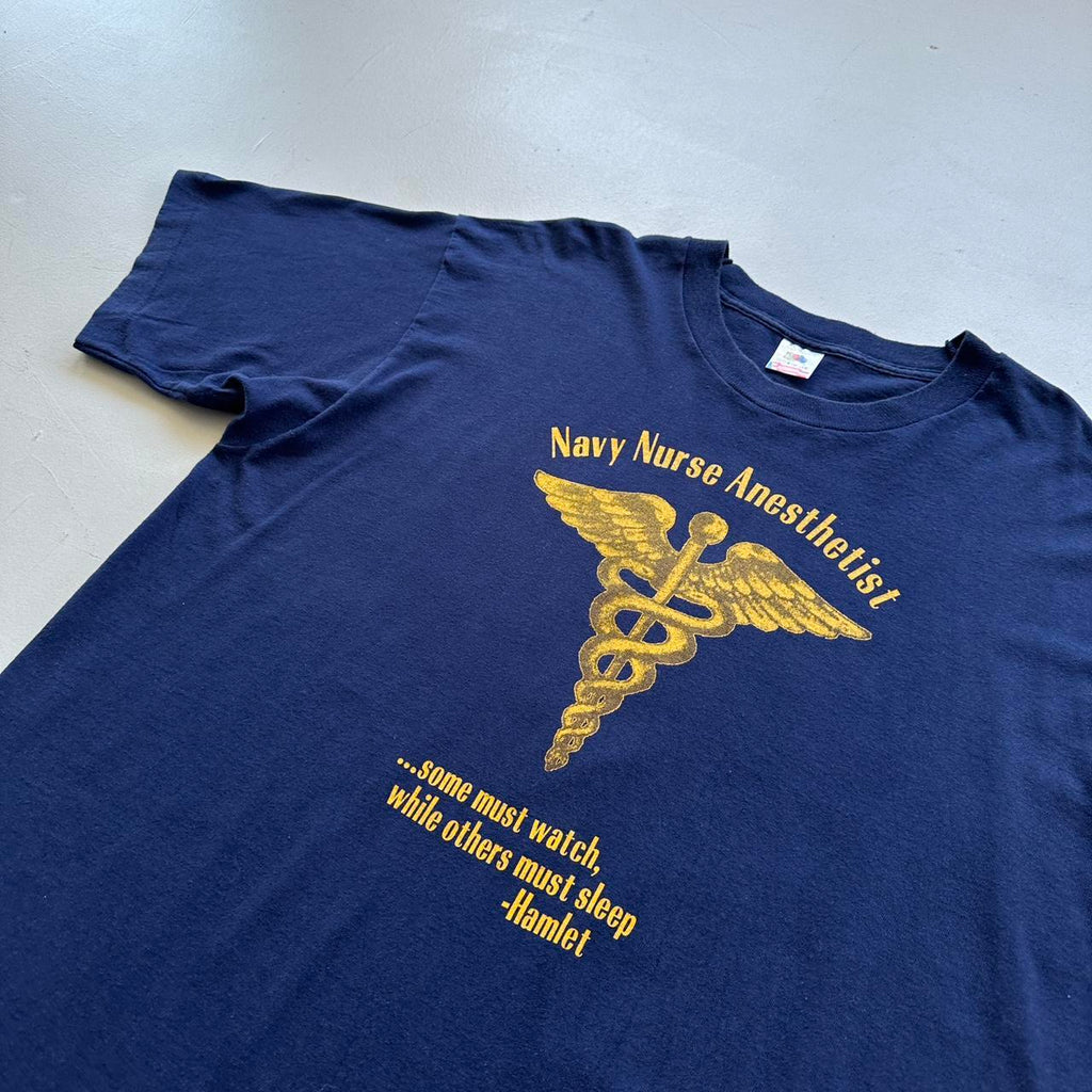 Navy Anesthetist Vintage 90's T-shirt - XL