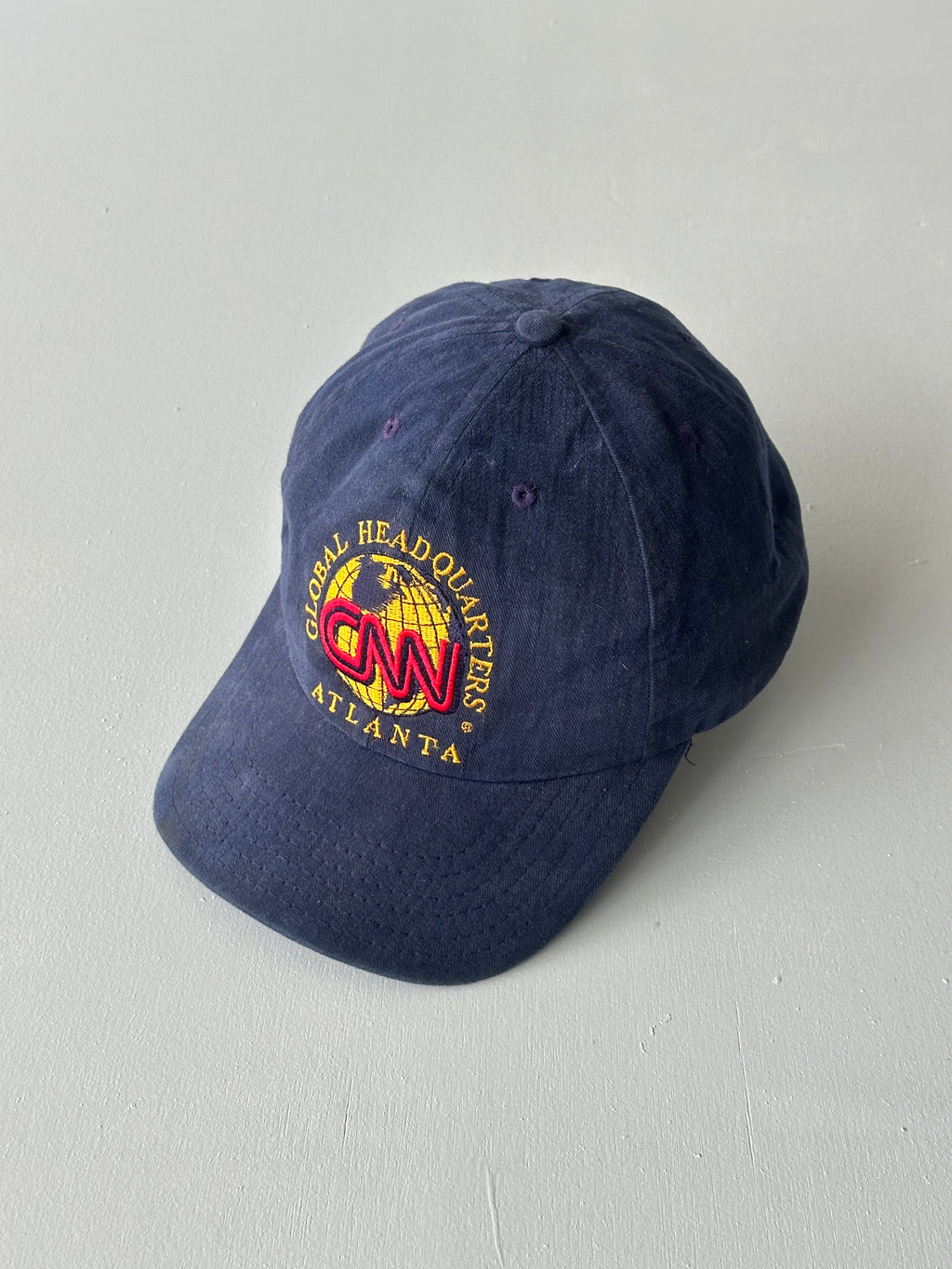Navy CNN Global Headquarters 90's Vintage SnapBack Trucker Cap