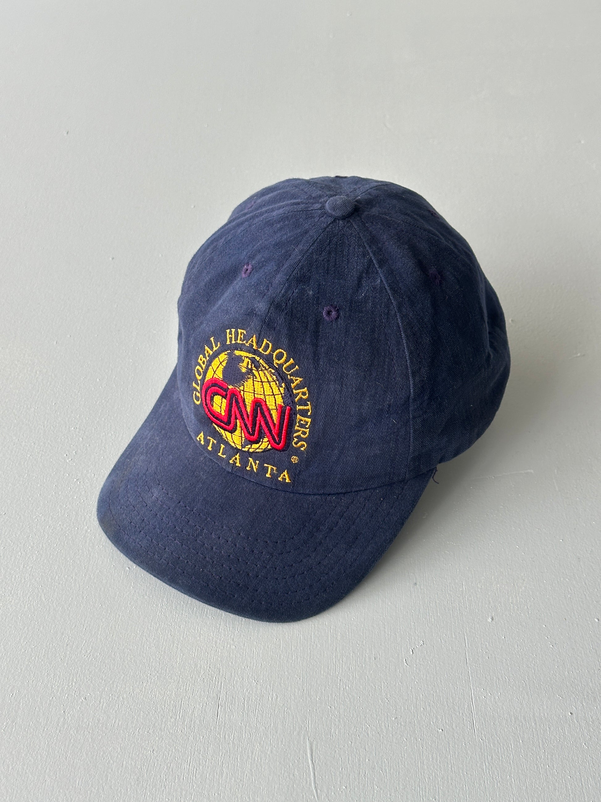 Navy CNN Global Headquarters 90's Vintage SnapBack Trucker Cap