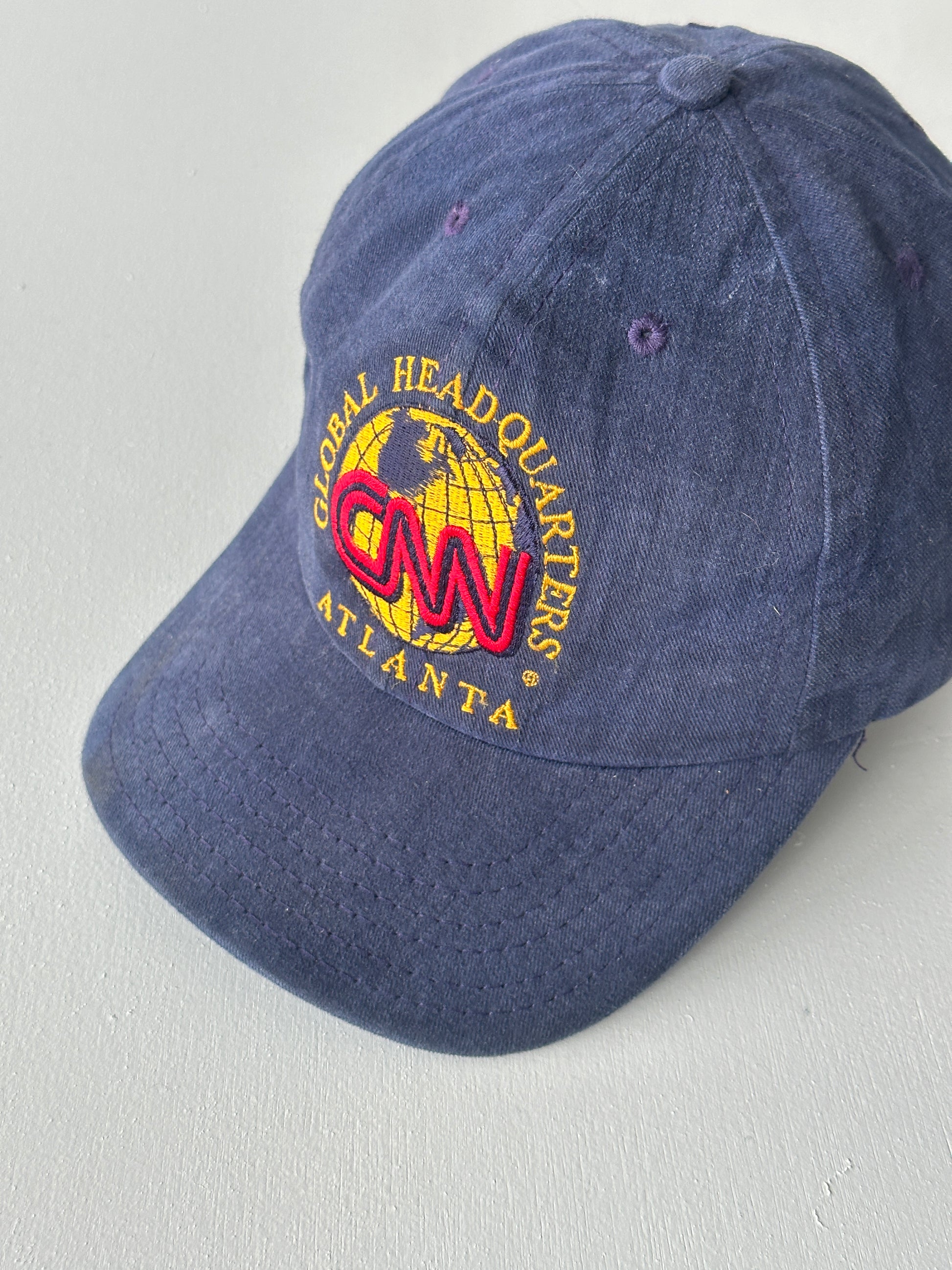 Navy CNN Global Headquarters 90's Vintage SnapBack Trucker Cap