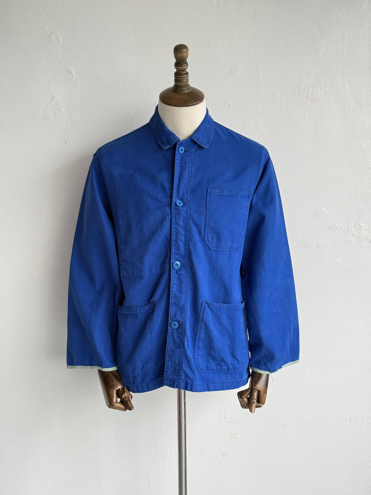 Blue French 1970's Vintage Workwear Chore Jacket CH552 - Medium