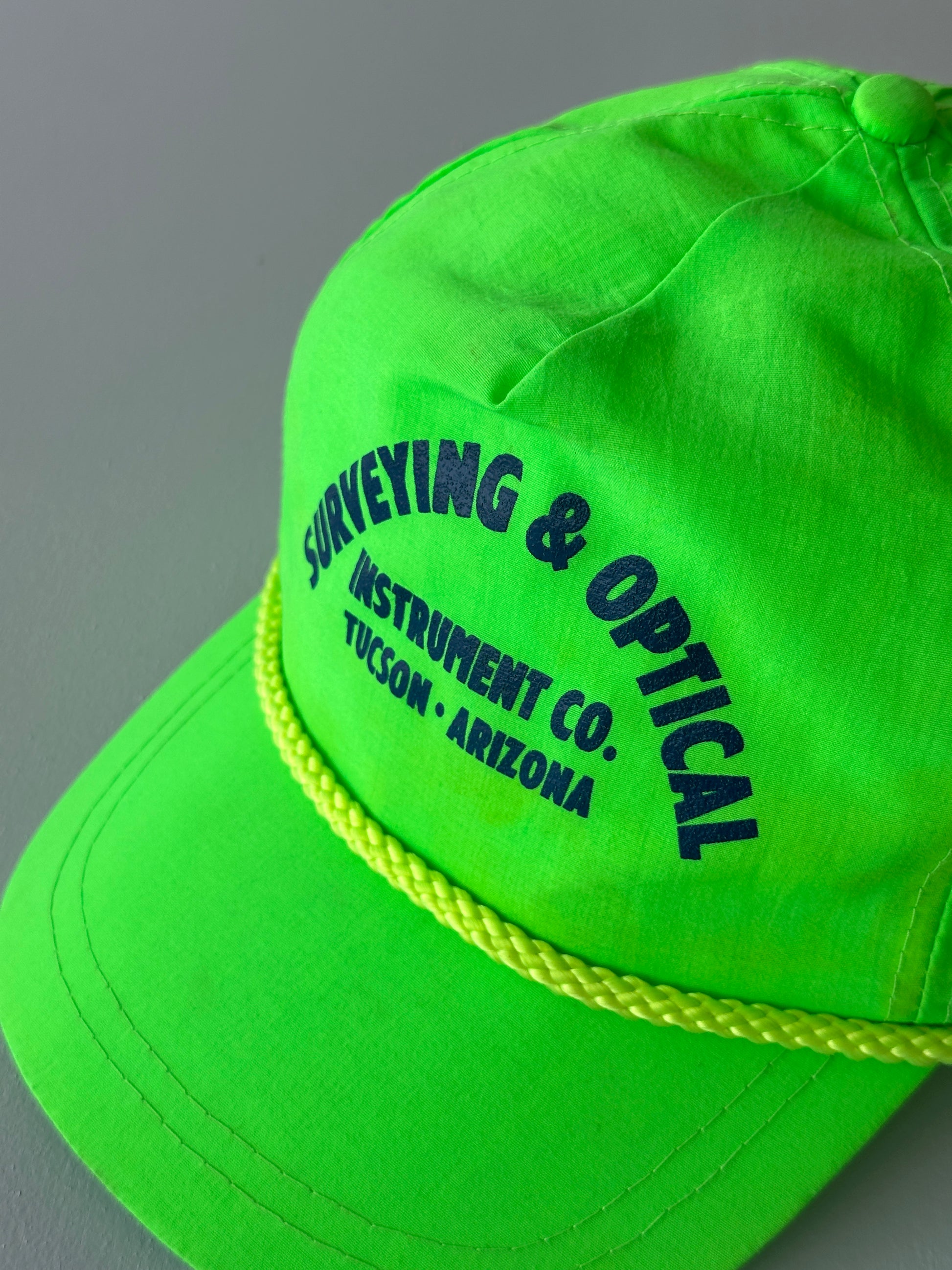 Neon Green Surveying & Optical 90's Vintage SnapBack Trucker Cap