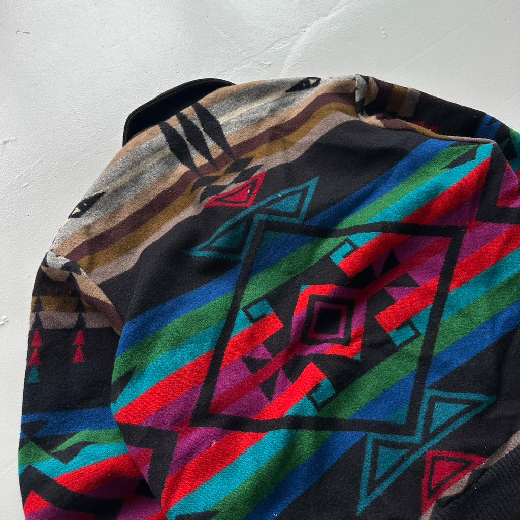 Navy Pendleton High Grade Western Wear Zip-Up Jacket - Medium