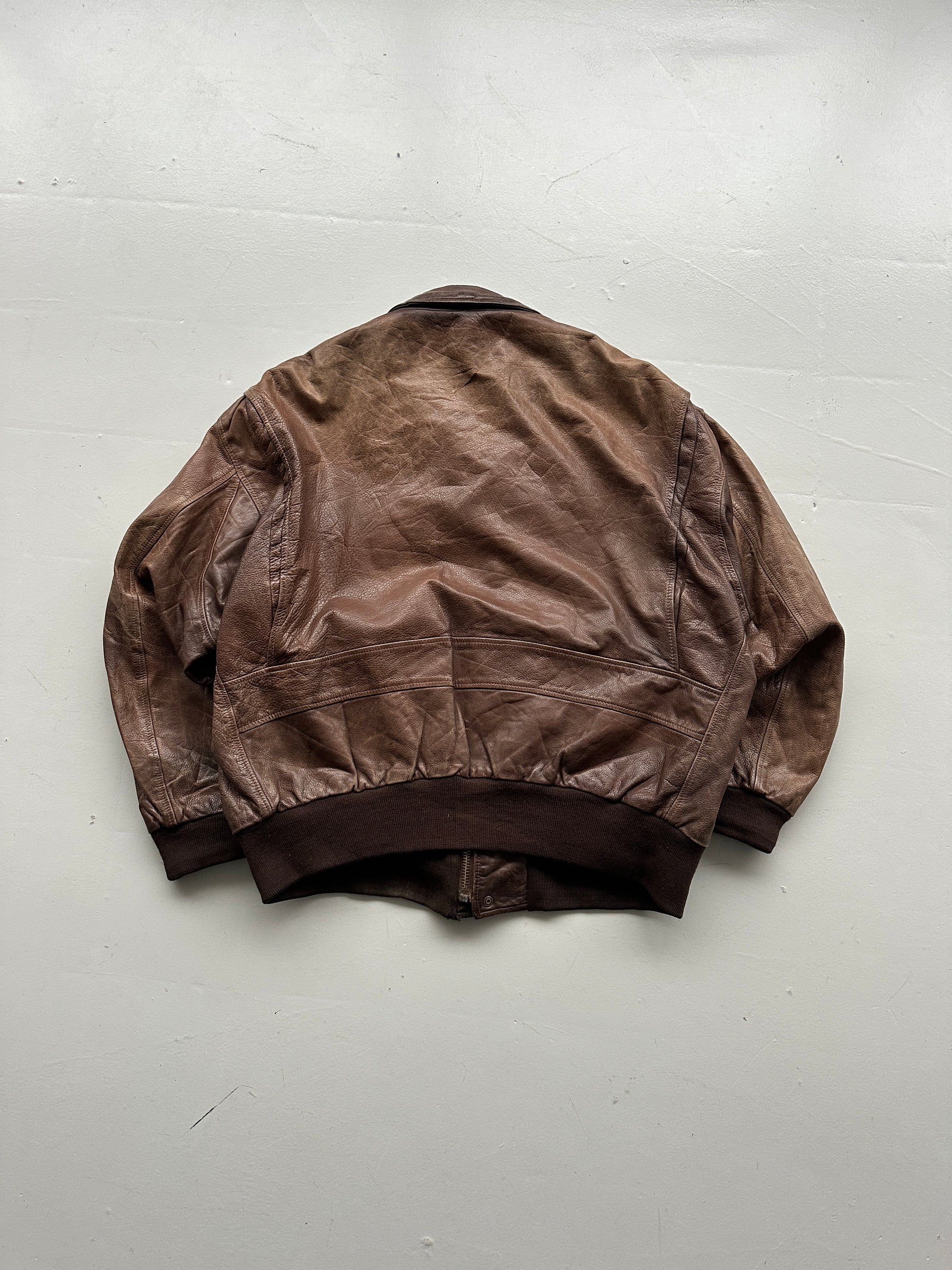 Brown Century A-2 Aviation Leather Jacket Vintage 80's - XL
