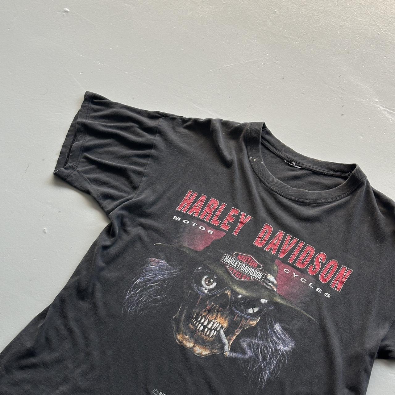 Black Harley Davidson Rare Skeleton 90’s Vintage T-shirt - Large