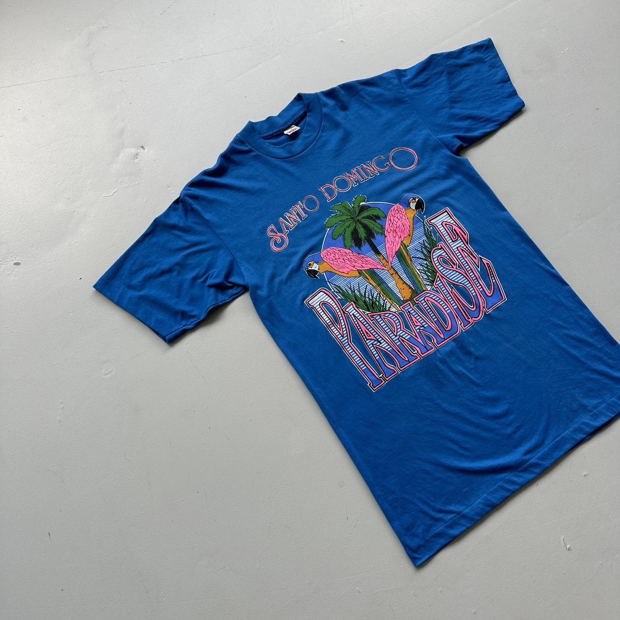 Blue Santa Domingo Paradise 90s Vintage T-shirt - Medium