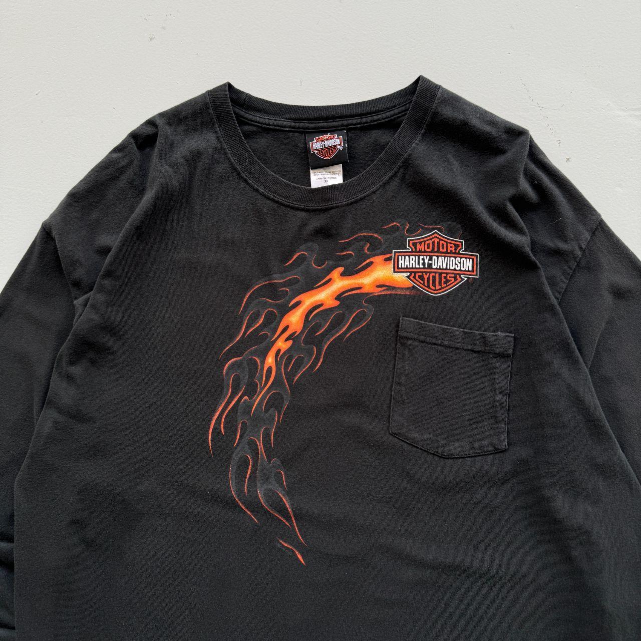 Black Harley Davidson 90s Vintage Graphic Long Sleeve T-Shirt - XL
