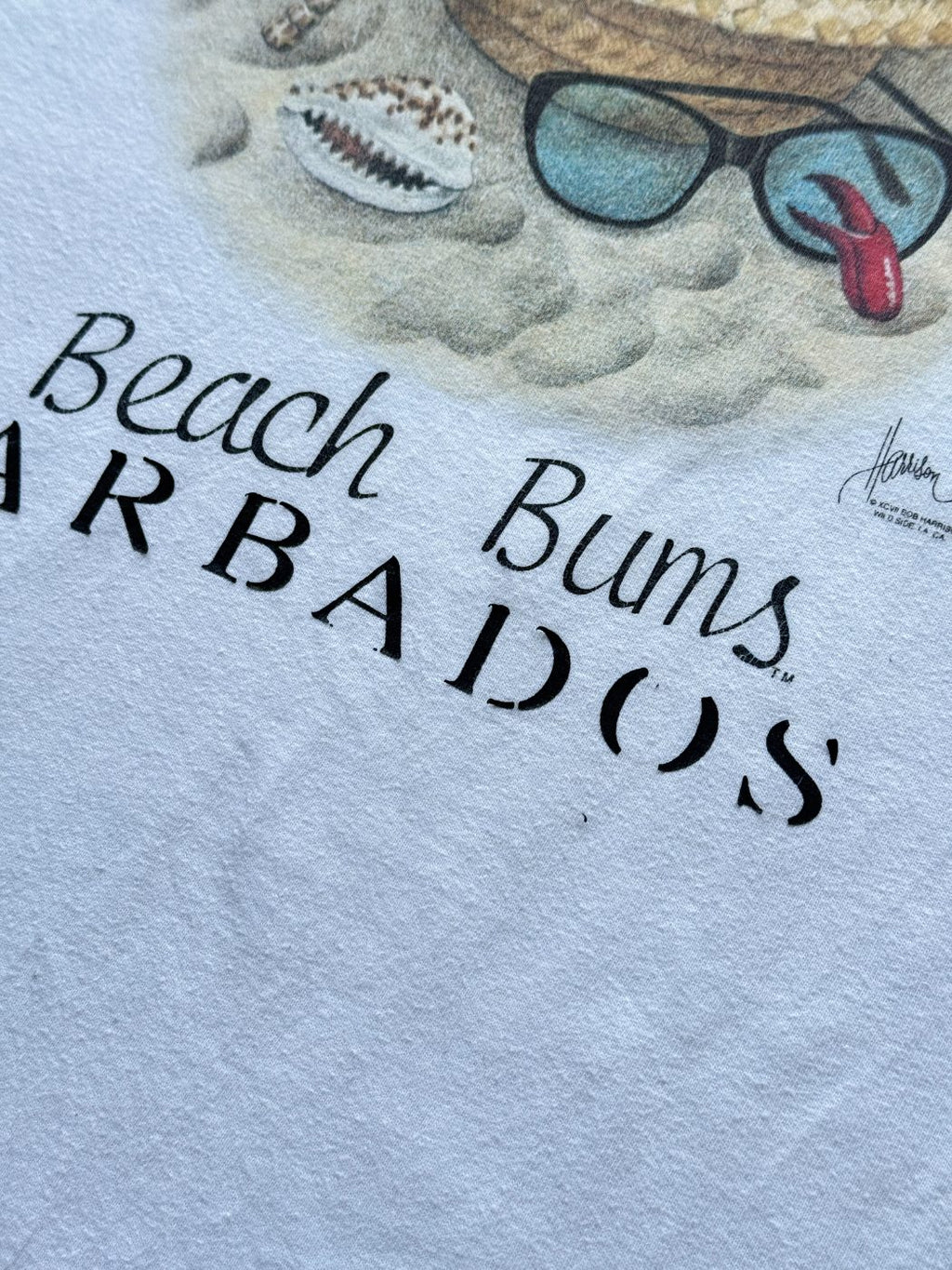 Ganzee Beach Bums Barbados Vintage Tourist Graphic T-Shirt - Large