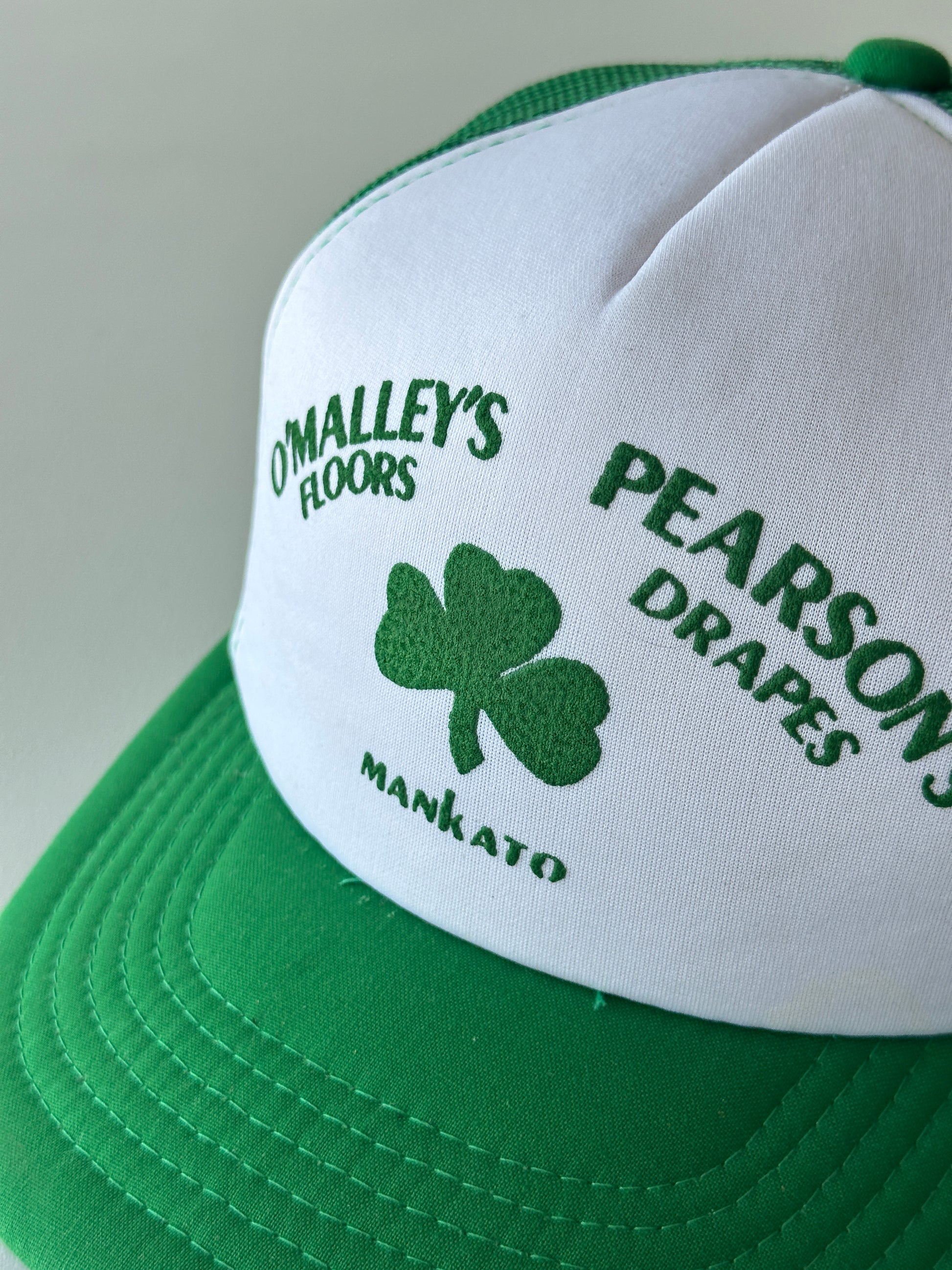 Green / White O'Malley's Vintage Foam & Mesh Snapack Trucker Cap