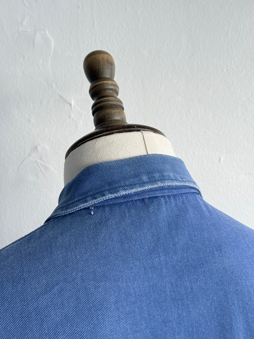 Blue French 1960s Vintage Cropped Workwear Chore Jacket CH491 - XS/S