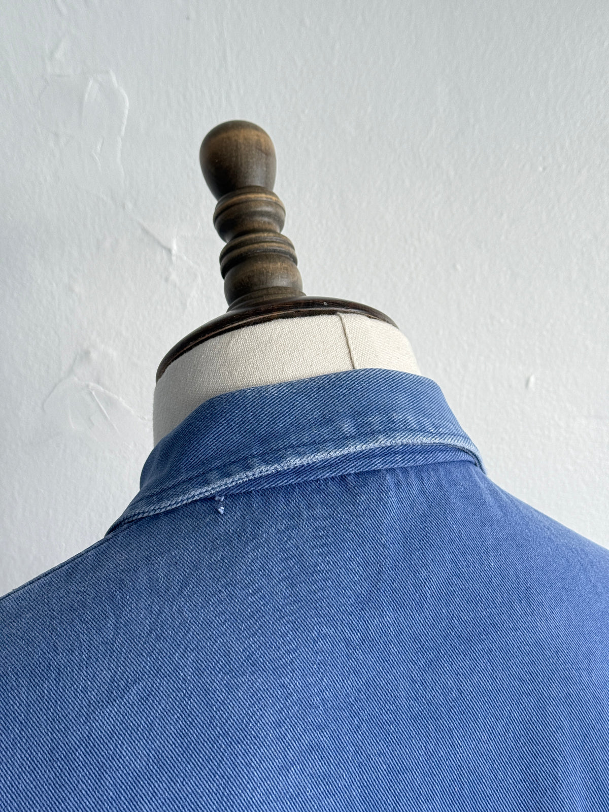 Blue French 1960s Vintage Cropped Workwear Chore Jacket CH491 - XS/S