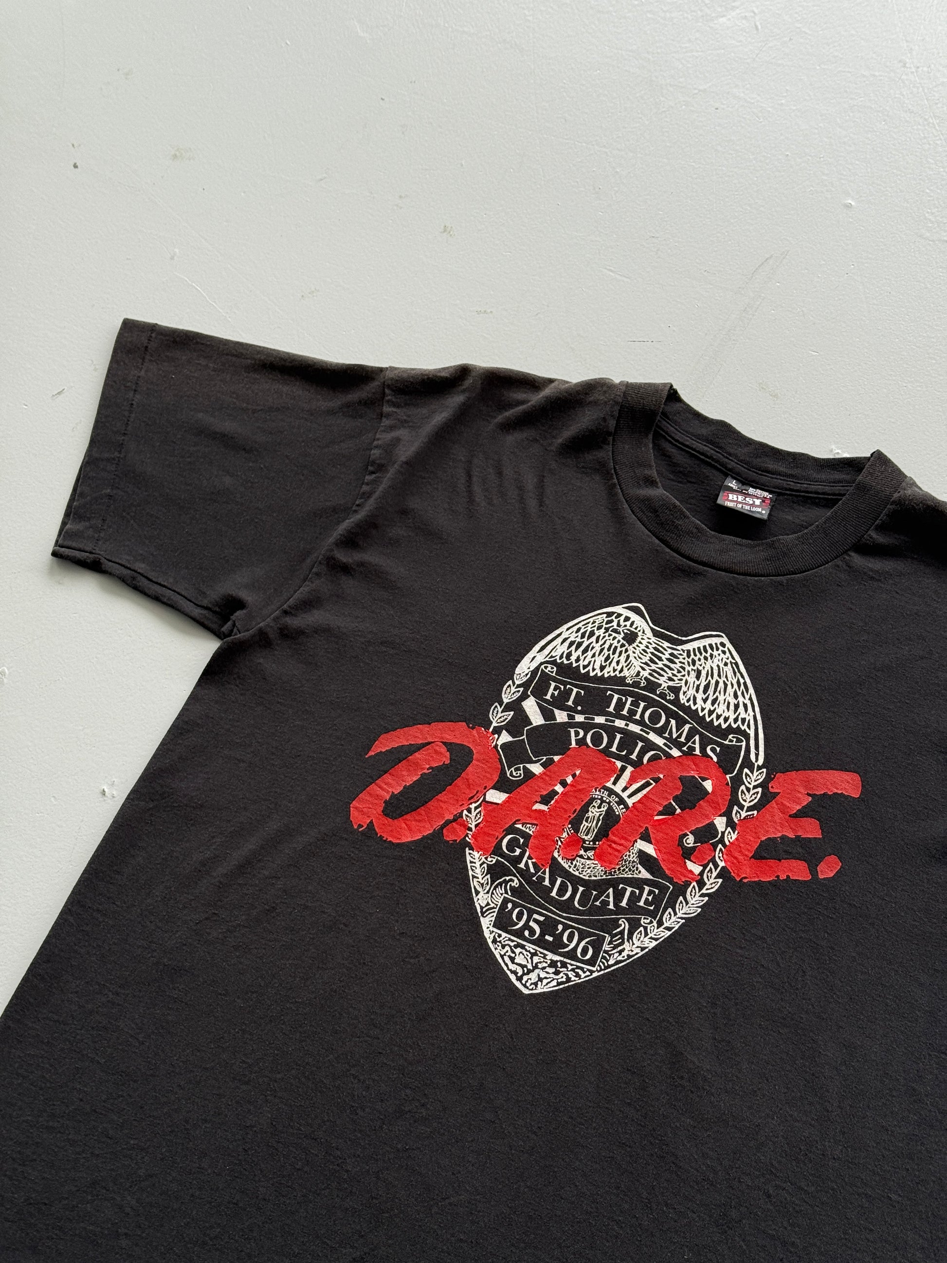 Black Dare 90's Vintage Graphic Single Stitch T-Shirt - Medium